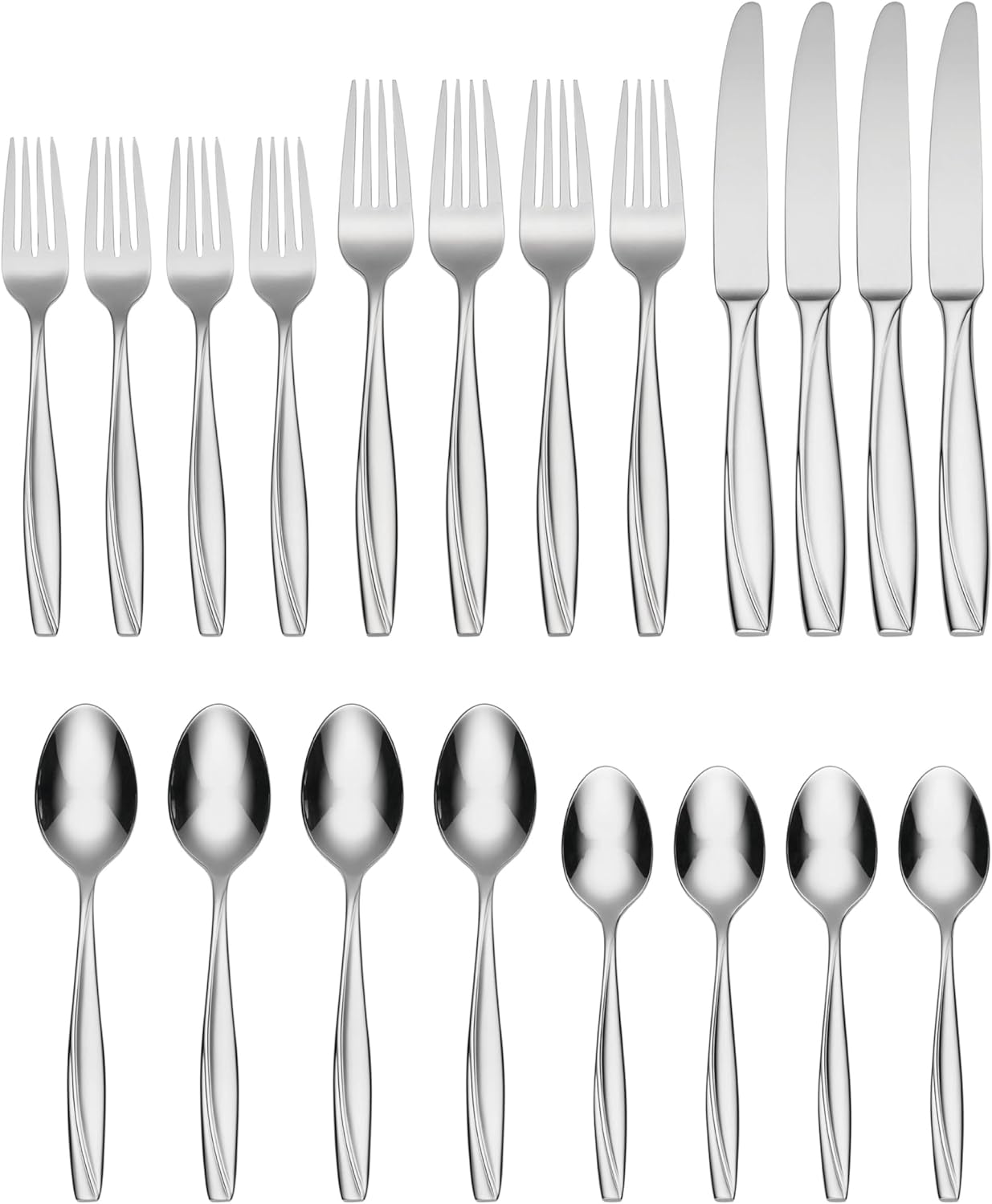Oneida Camlynn Mirror 20 Piece Everyday Flatware Set, Service for 4