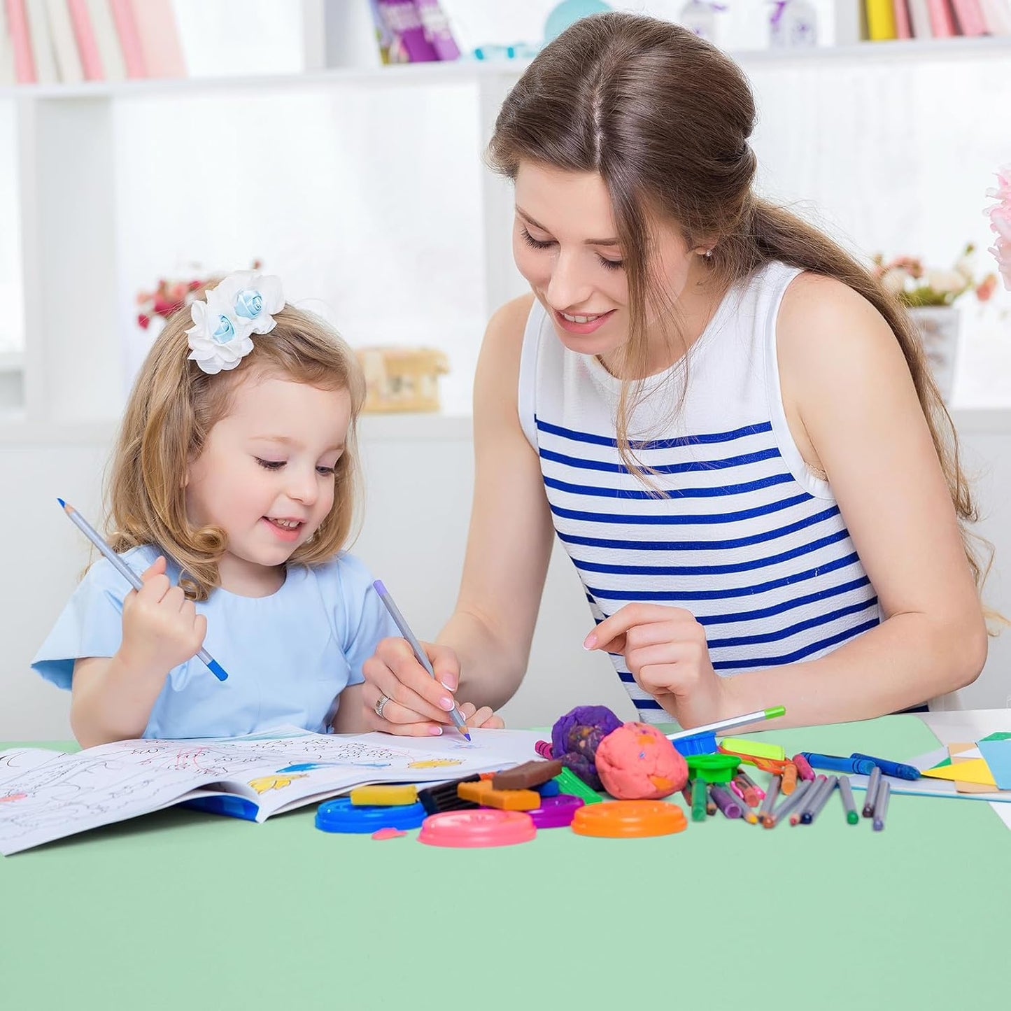 Silicone Mat Heat Resistant Mats for Countertop, Large Silicone Mats for Kitchen Counter Crafts Workbench Table, Size 48x24 inches Thick 2mm,Rolled Package,Light Green