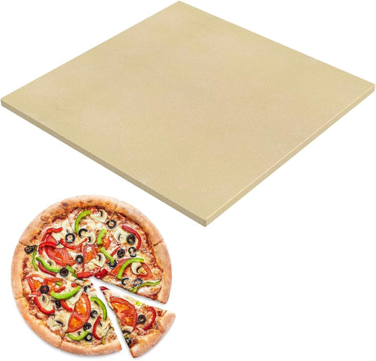 SafBbcue Square Cordierite Pizza Stone Ideal for Ooni Koda & Fyra 12 Uuni Pizza Oven Most Similar Size Oven and Grill 13.2" x 13.2" x 0.4" Ceramic Baking Stone BBQ Baking Accessories