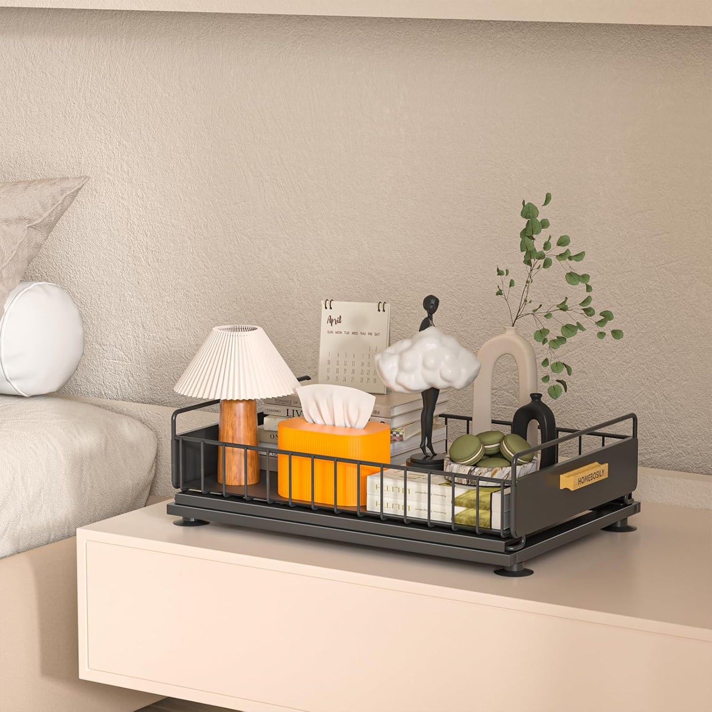 Under Sink Organizer, Kitchen Under Sink Organizers and Storage, Mute Pull Out Cabinet Organizer Shelf, Metal Sliding Drawer for Kitchen Bathroom Pantry Cabinet Closet Organization Rack, Black