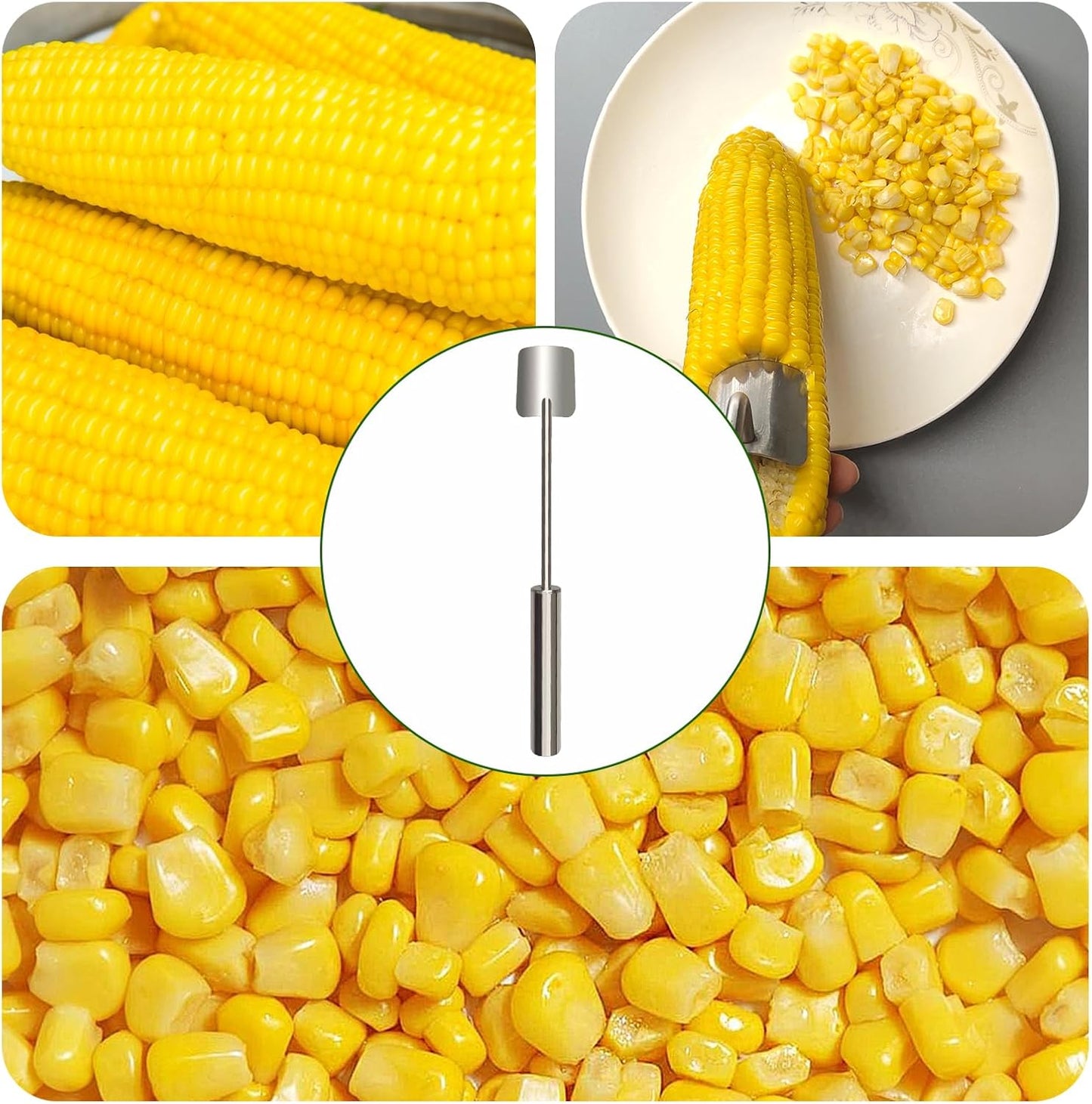 EGZ Corn Cob Peeler Peeler Easy Clean Corn Cob Stainless Steel Splitter Tool Suitable for Home Kitchen, Restaurant Chef, Picnic Lovers (2 Pcs)