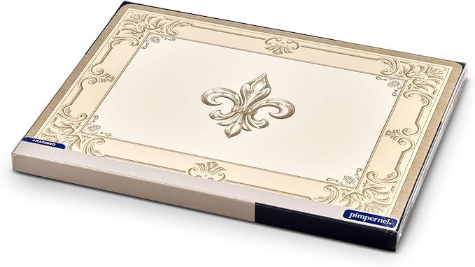 Pimpernel Fleur de LYS Set of 4 Placemats (15.7" x 11.7") – Rectangular Cork-Backed Boards with Decorative Art Print & Lacquer Surface, Heat & Stain Resistant Table Protection