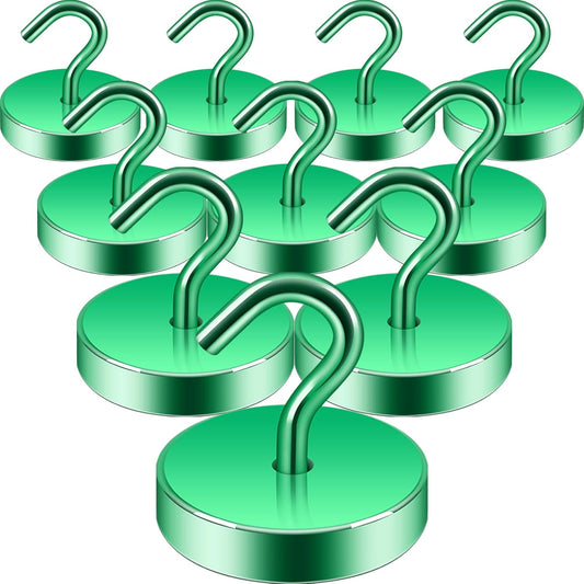 Neosmuk Magnetic Hooks, Cruise Ship Essentials, 100lb+ Heavy Duty Magnetic Hooks for Cruise Cabins, Refrigerator, Grill, Hanging, and Travel | Extra Strong Must-Haves Magnet Hook,Green