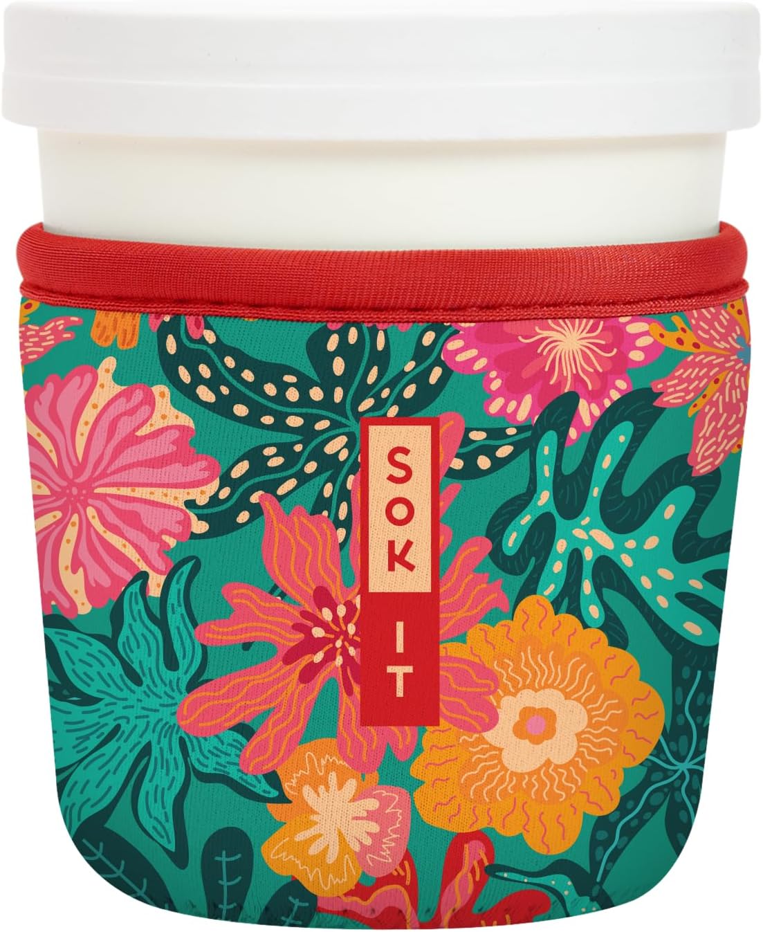 Sok It IceCreamSok Insulated Neoprene Cover (Tropic Like It's Hot, Tapered Ice Cream Pints)