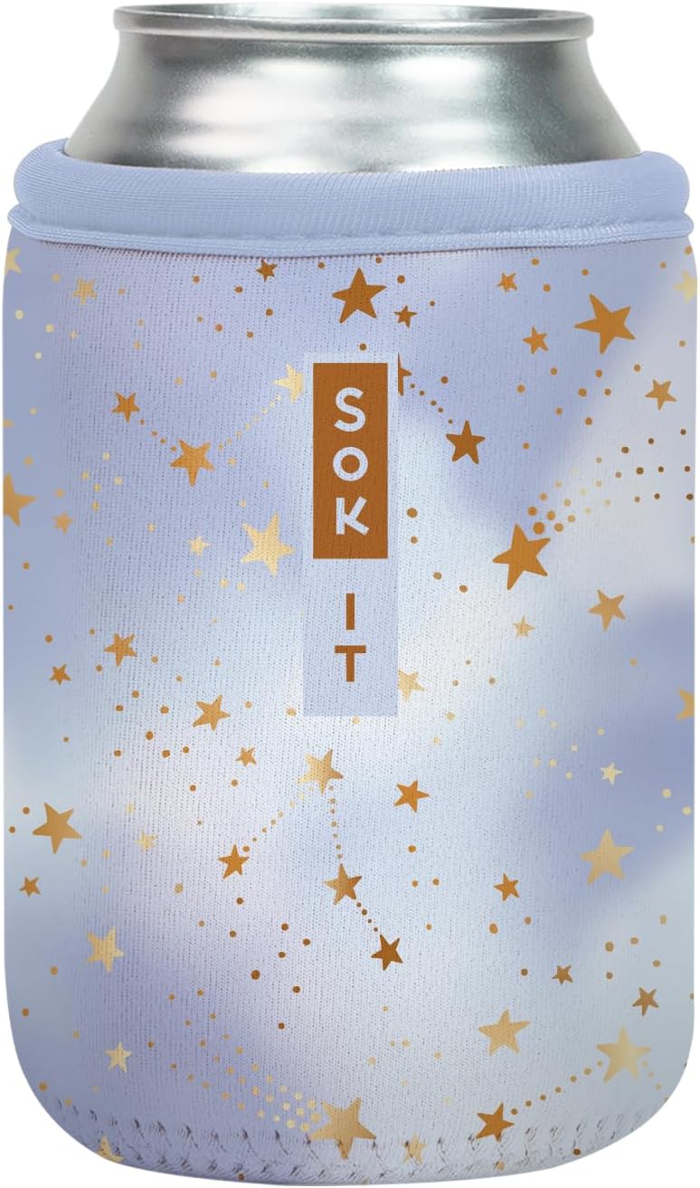 Sok It CanSok Sleeve for Beer & Soda Insulated Neoprene Cover (Cosmic Glitter, 12oz Can Sleeve)