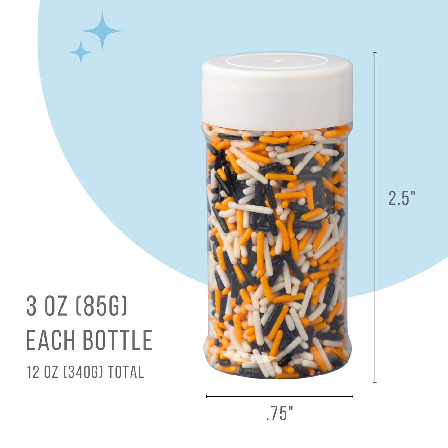 Sweets Indeed Sprinkles, 4 Pack, Edible Sprinkle Mix, Perfect for Cake Decorations, Baking, Ice Cream, Cookies, Cupcake Topper (Natural Halloween)