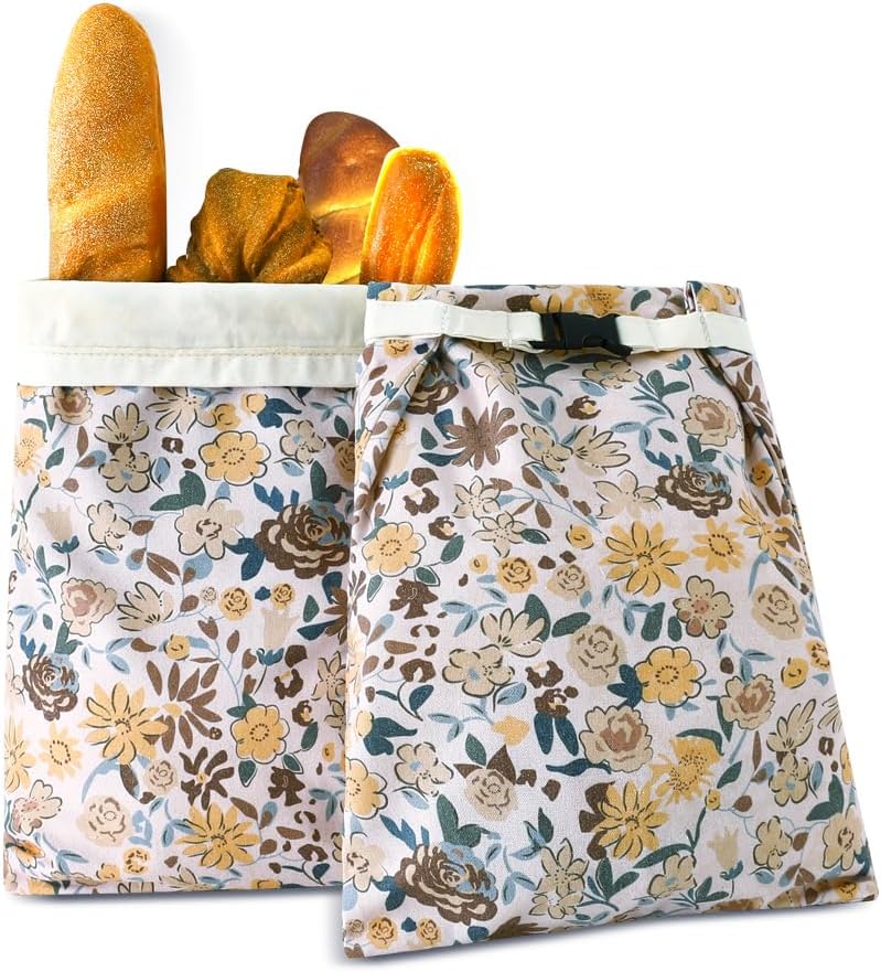 Bread Bags for Homemade bread,2 Pack Sourdough Bread Bags,Beeswax Bread Bags for Bourdough,Reusable Bread Storage