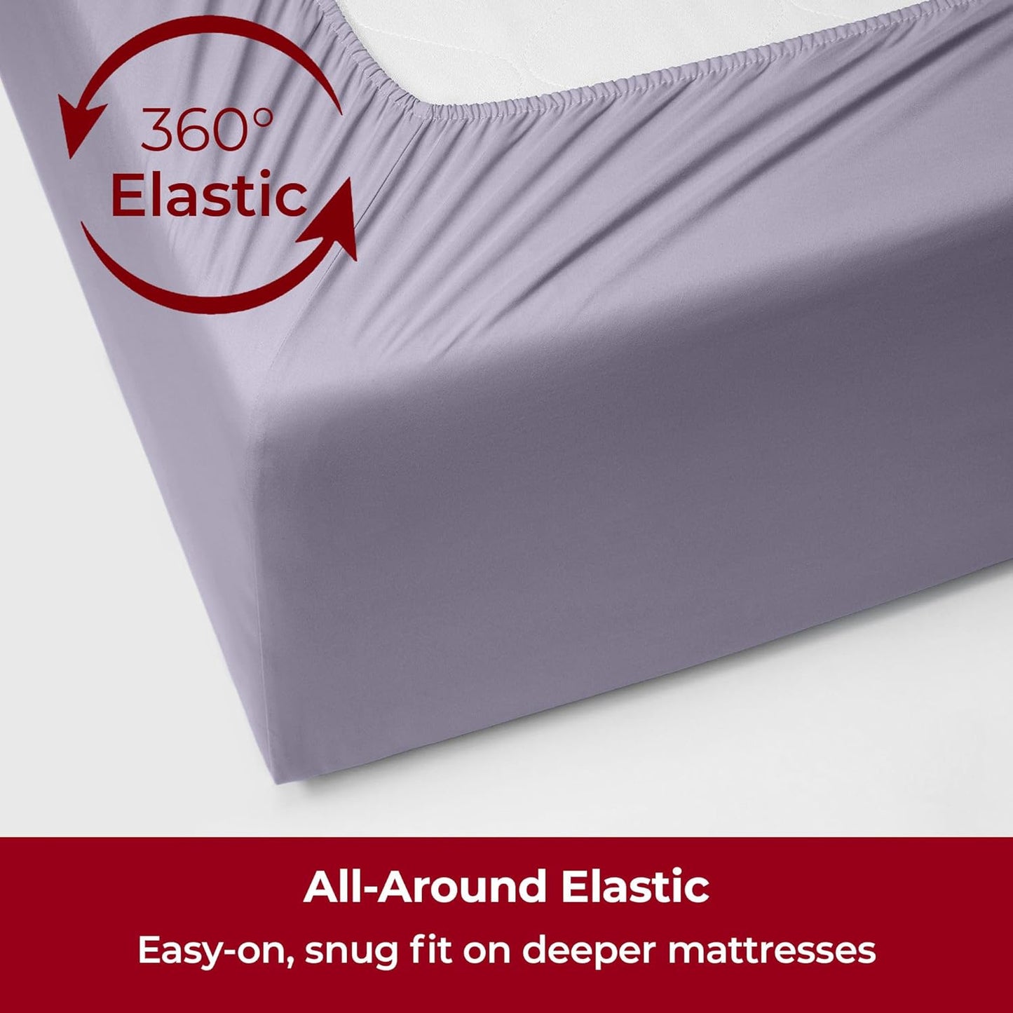 Mellanni Extra Deep Twin Sheets - 3 PC Iconic Collection Bedding - Hotel Luxury, Ultra Soft, Cooling Bed Sheets - Wrinkle, Fade, Stain Resistant (Twin, Lavender)