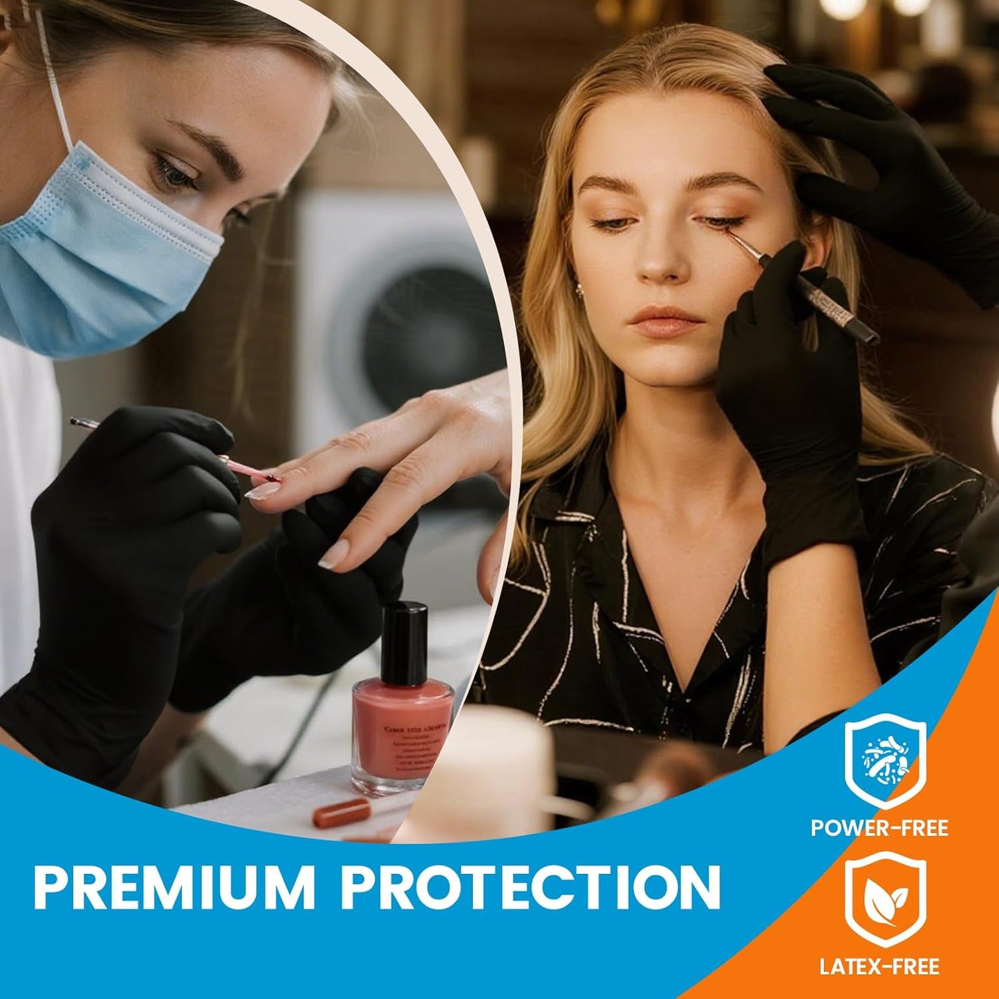 6 mil Disposable Nitrile Gloves, Heavy Duty Disposable Glove, Cooking Gloves, Latex Free, Powder Free (Black of 100, X-Large)