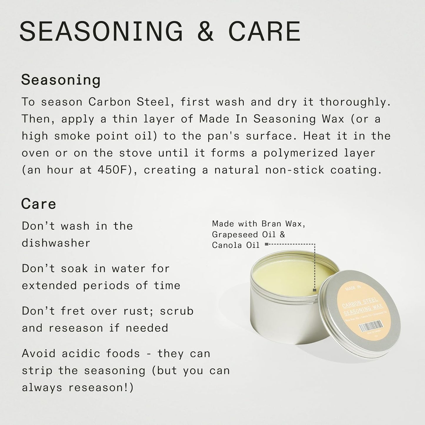 Made In Cookware - 12" Seasoned Carbon Steel Grill Frying Pan - (Like Cast Iron, but Better) - Professional Cookware - Crafted in Sweden