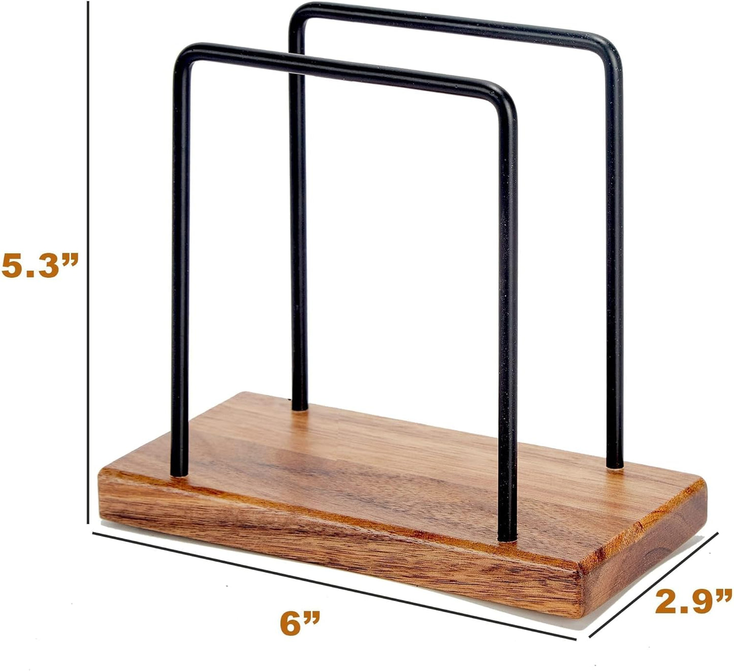 Acacia Wood Napkins Holder with Metal Wire, Standing Napkin Holder for Table, Kitchen & Dining Room Décor