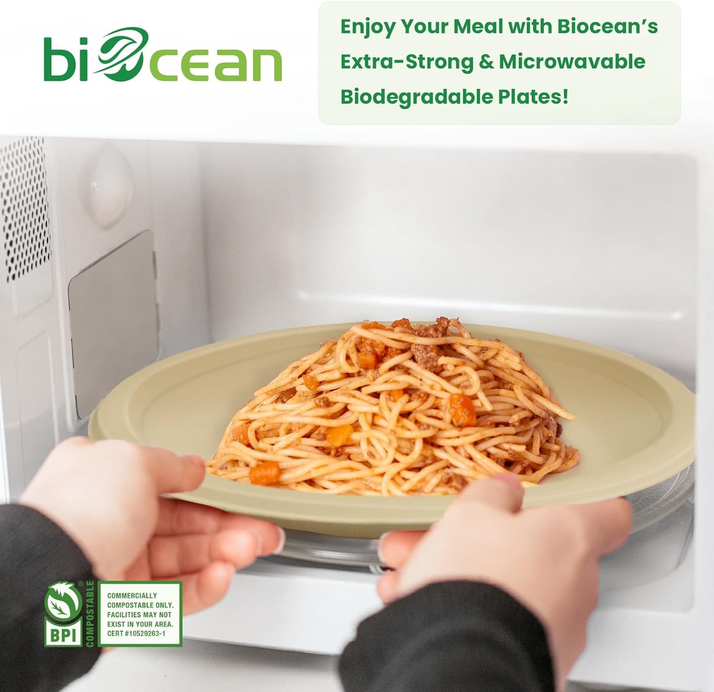 10 Inch Compostable Plates 125 Pack Heavy Duty Compostable Paper Plate, Natural Sugarcane Bagasse Disposable Plates, Brown Biodegradable Plates for Dinner, Party, and Weddings (Round)