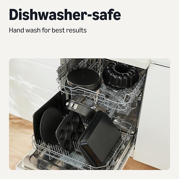 Amazon Basics Nonstick Bakeware 6-Piece Set, Stackable, Dishwasher and Oven-Safe