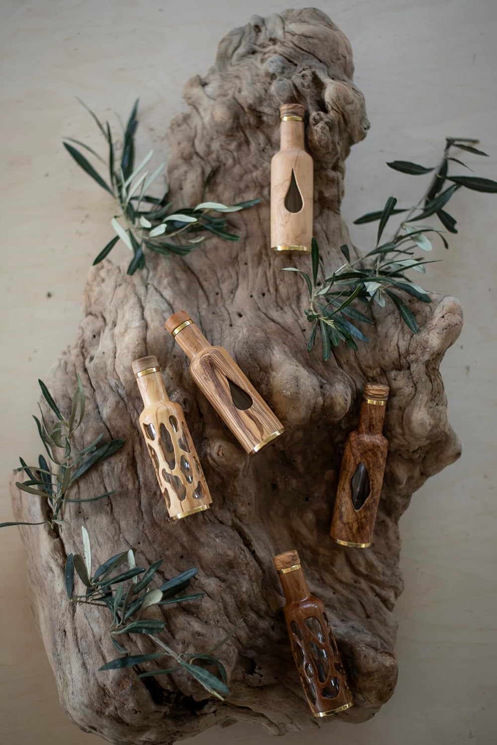 Olive wood bottle - Roots Design - 50ml