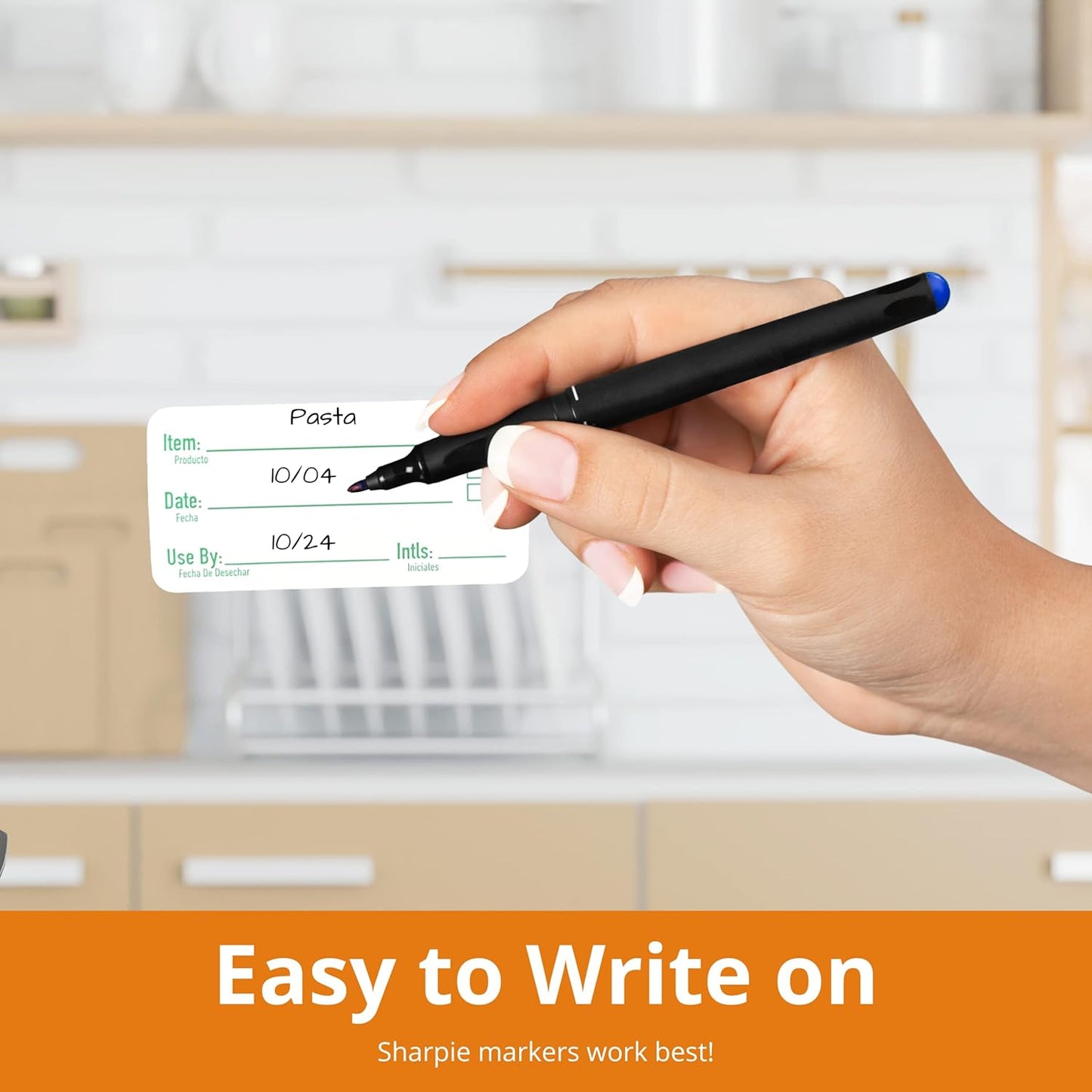 2x1 Removable Food Labels for Containers, 250 Freezer Food Labels Stickers, Bottle Labels for Storage Bins, Sticker Labels for Food Containers, Removable Labels Easy Peel Off (250, Green)