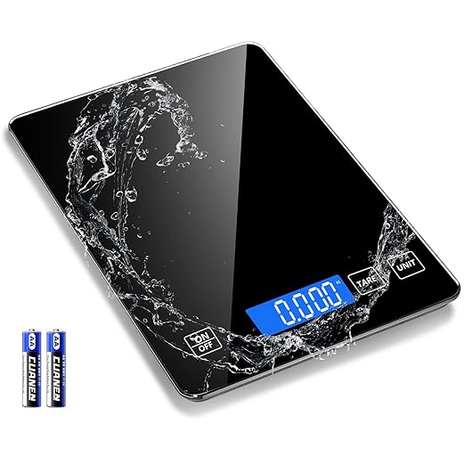 Food Scale, Digital Kitchen Scale 22lb/10kg Steel and Tempered Glass with 1g/0.1oz Precision, Tare & 10 Units, LCD Display for Baking, Cooking, Meal Prep, Coffee, Postage Black
