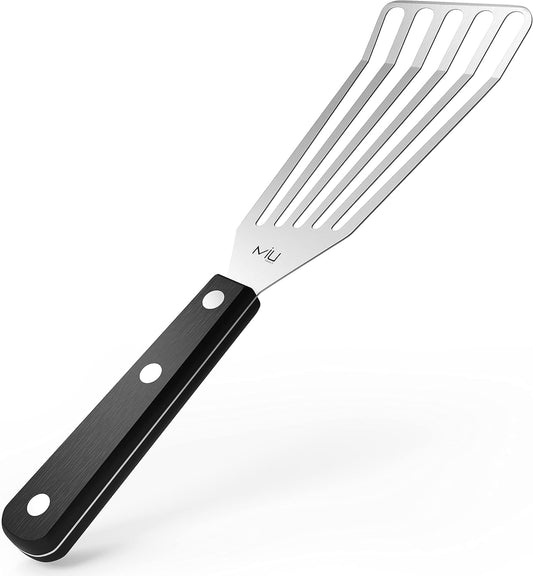 MIU Fish Spatula Stainless Steel, Flexible, Polished Metal, Corrosion Resistant, Kitchen Slotted Turner [Upgraded Version]