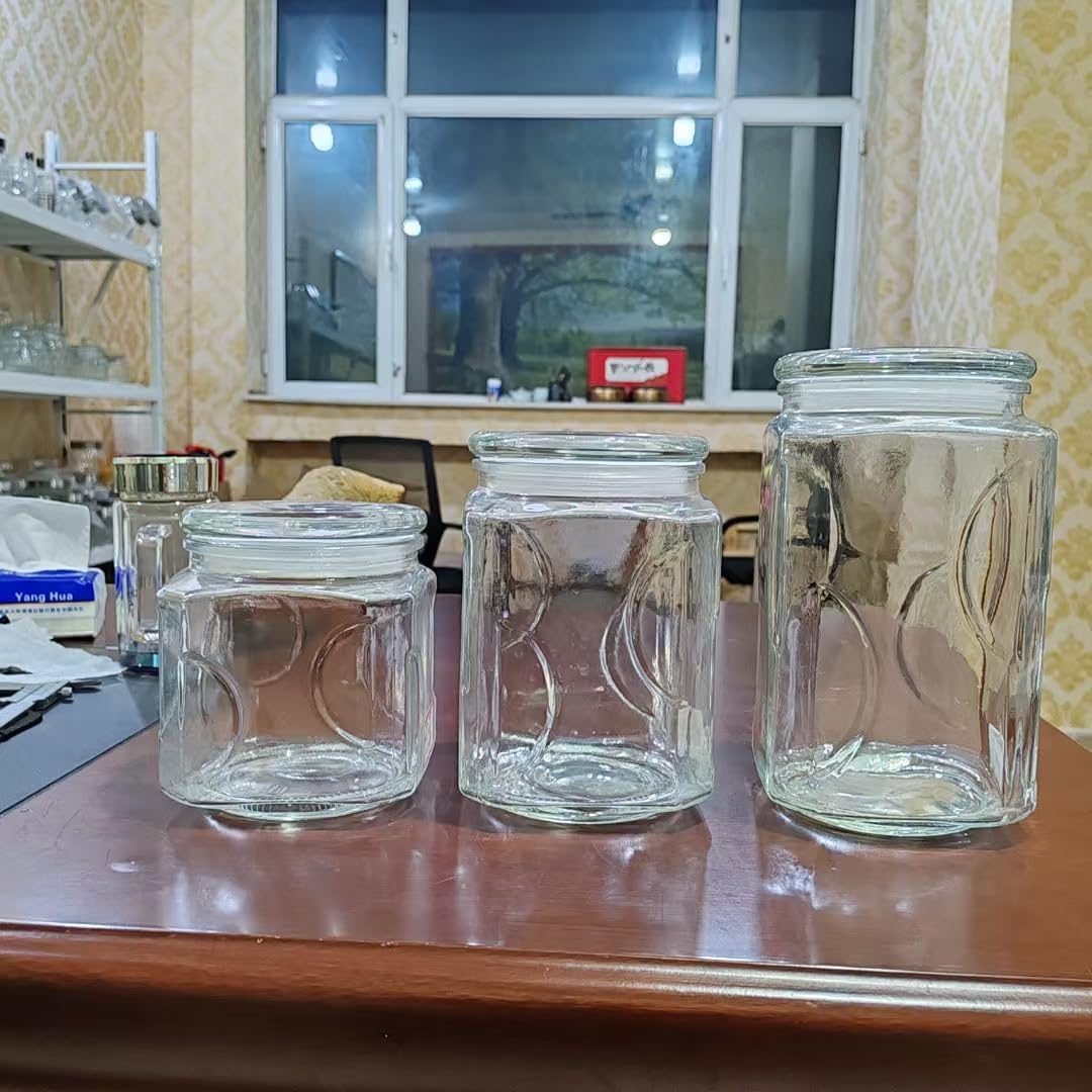 Glass Jars with Lids 78 oz, Airtight Silicone Seal & Non-Slip Design, Large Glass Storage Containers with Lids, Wide-Mouth Storage Containers for Kitchen, Laundry, Pantry & Office, Set of 2