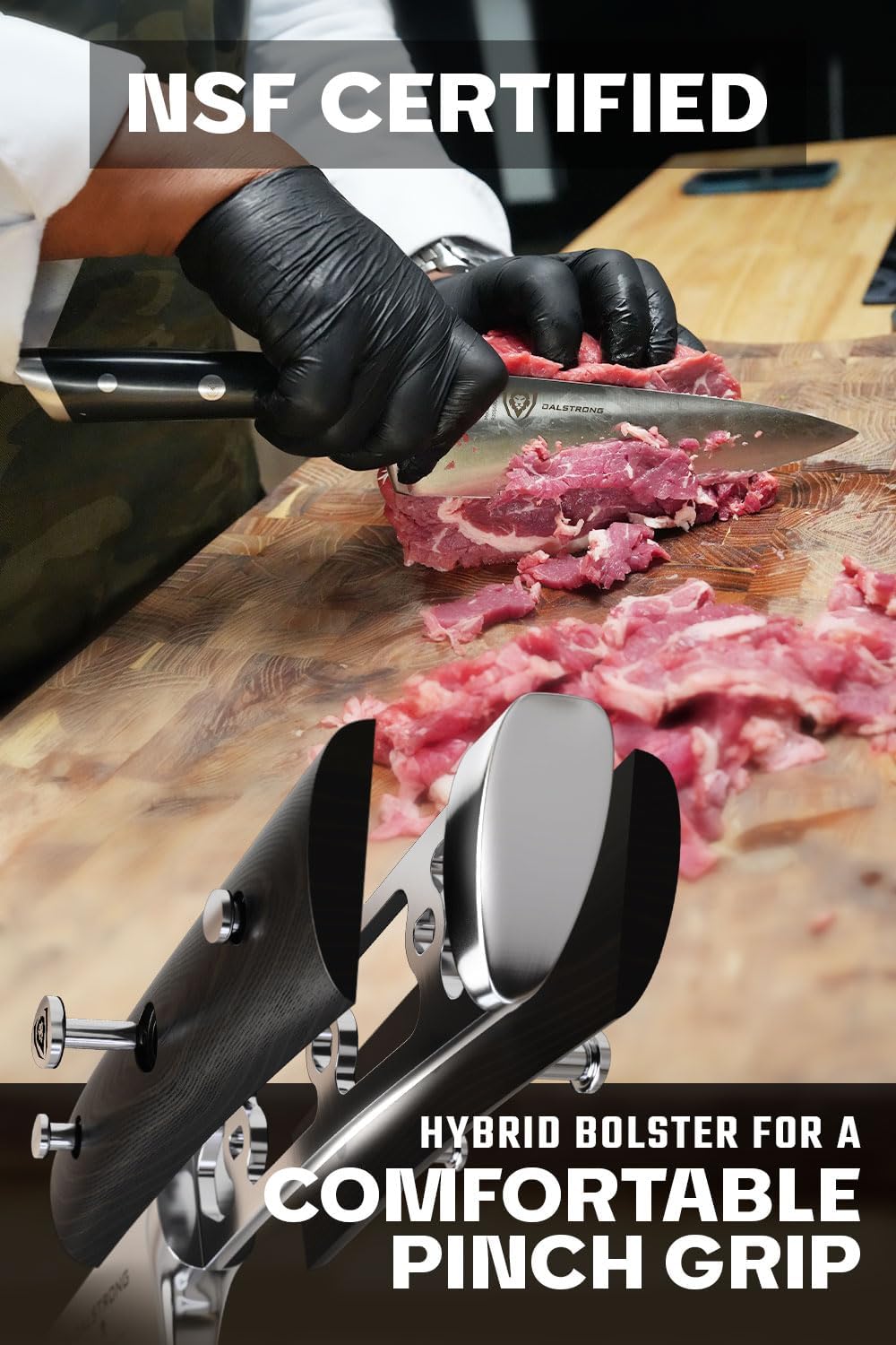 DALSTRONG Gladiator Series Elite-18pc Stainless Steel Knife Set with Block-High Carbon German Steel-Acacia Wood Block-Gift Knife Set w/Black Handles - NSF Certified