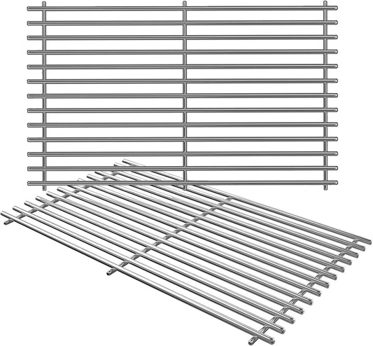 17.5" Cooking Grates for Weber Spirit E210 E220 & Spirit II E210 E220 Series Grills with Front Control Knobs;304 Stainless Steel Grates;Weber Grill Grates 7637;Weber Grill Grids (2 Pcs)