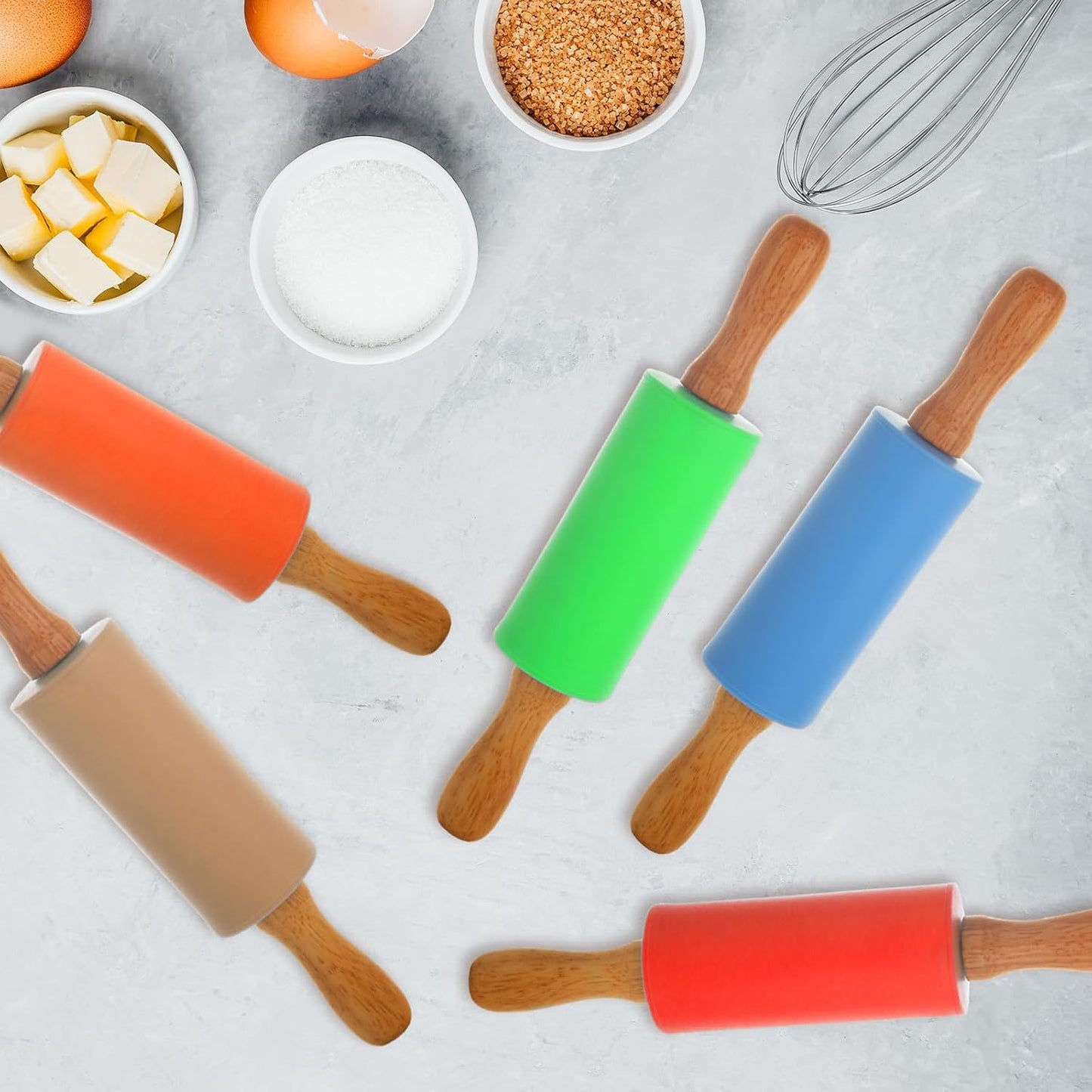 15 Pcs Small Rolling Pin, 9 Inch Wooden Rolling Pin, Small Dough Roller, Dough Rolling Pins for Home Kitchen Fondant Pastry Pizza Baking and Crafting