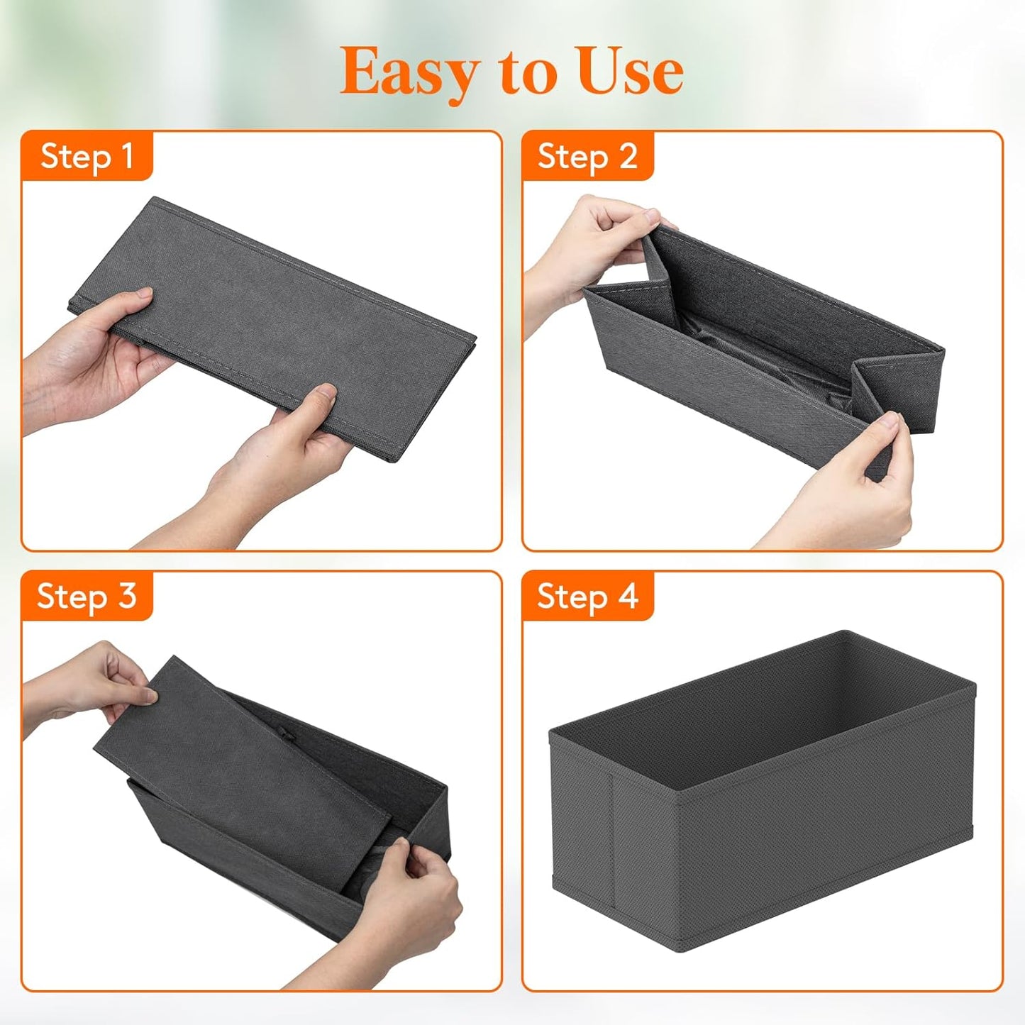 Lifewit Drawer Organizer Clothes for Closet 32 Pack, 3 Sizes Underwear Wardrobe Drawer Dividers, Fabric Foldable Dresser Storage Organizer Bins for Sock/Bra/Lingerie/Undies, Gray