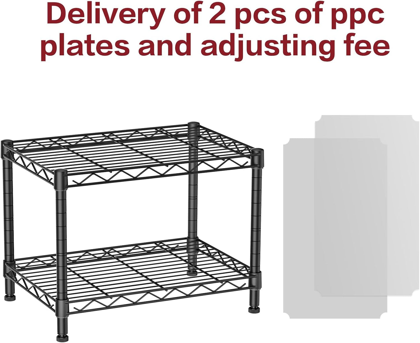 SINGAYE 2 Small Wire Shelves Kitchen Pantry Close Home Organizers and Storage Bathroom Shelf Laundry Room Organization Adjustable Book Metal Garage Shelving Unit