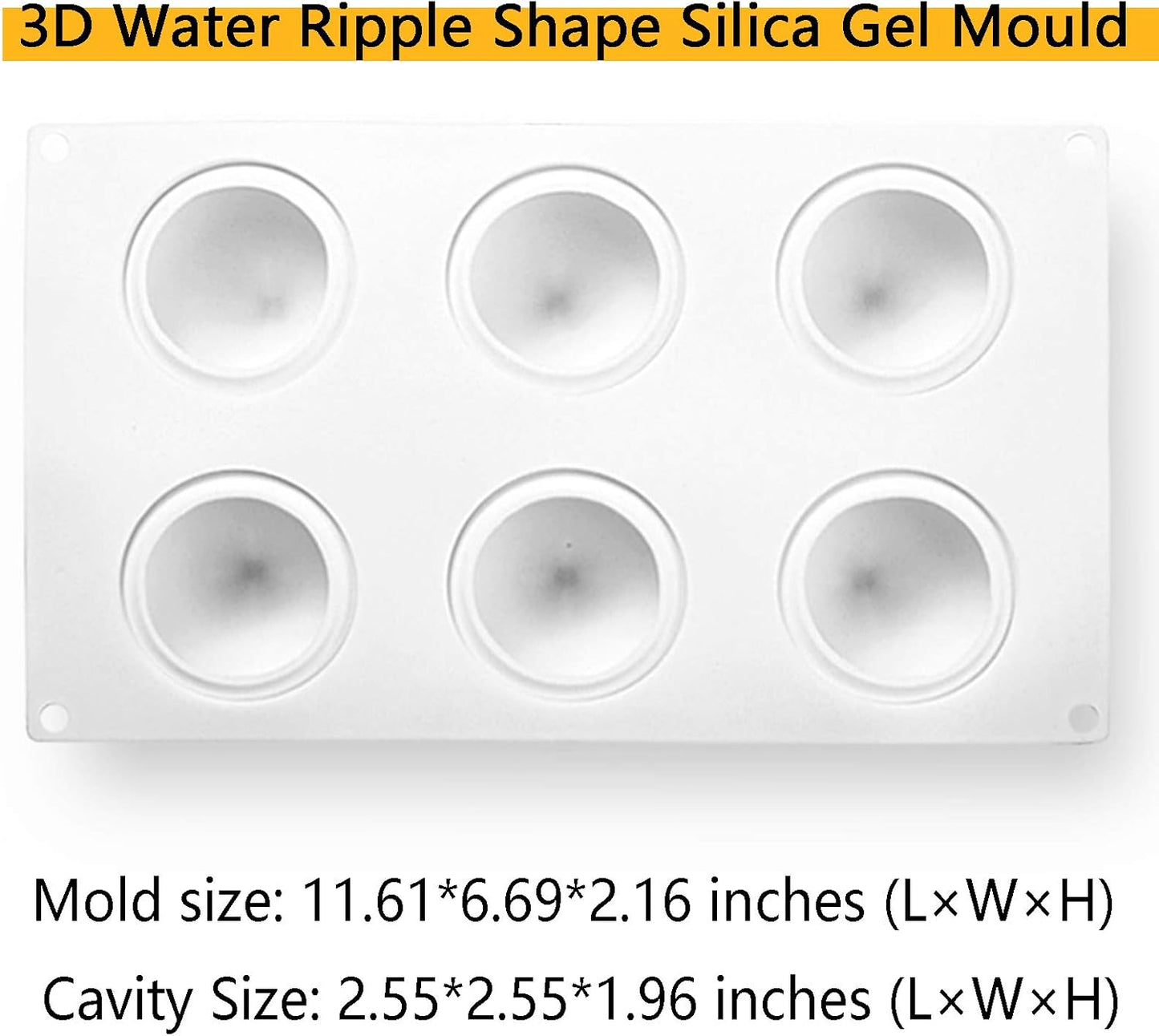 OCPO KITCHEN Silicone Molds for Baking Mousse Cake, French Dessert Mold for Pastry Chocolate, Cupcake, Ice Cream Mould, Cake Decoration Mold, 3D Water Drop Shape (6-Cavity)