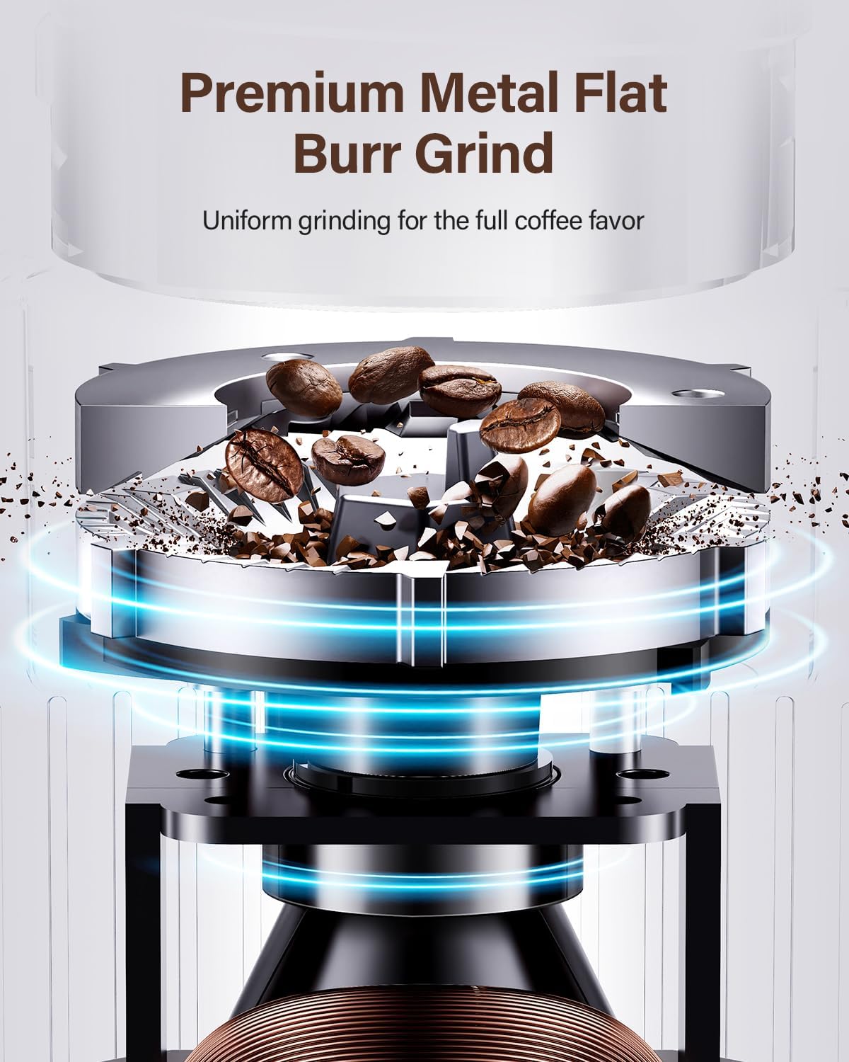 SHARDOR Electric Burr Coffee Grinder, 32 Precision Grind Settings, 40-Second Adjustable Timer, Chamber Cleaning Button, Designed for Coffee Enthusiasts