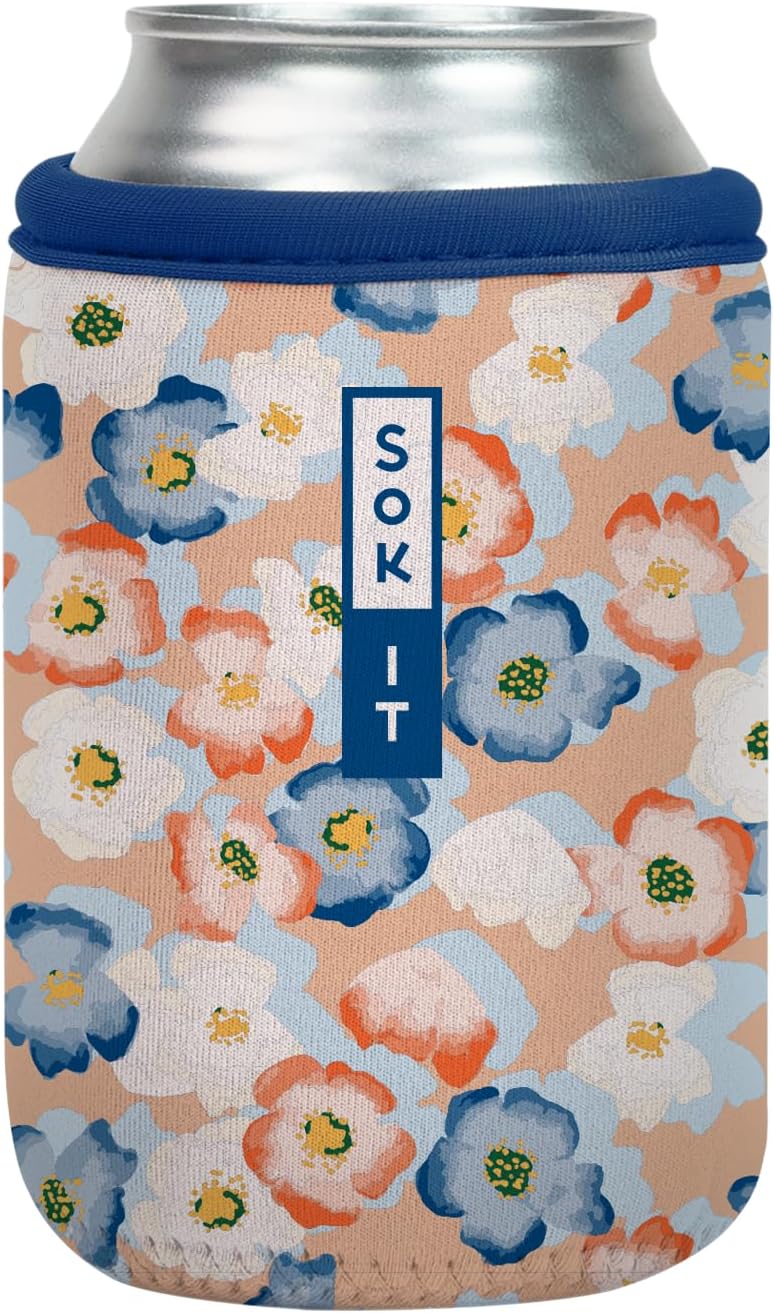 Sok It CanSok Sleeve for Beer & Soda Insulated Neoprene Cover (Garden Party, 12oz Can Sleeve)