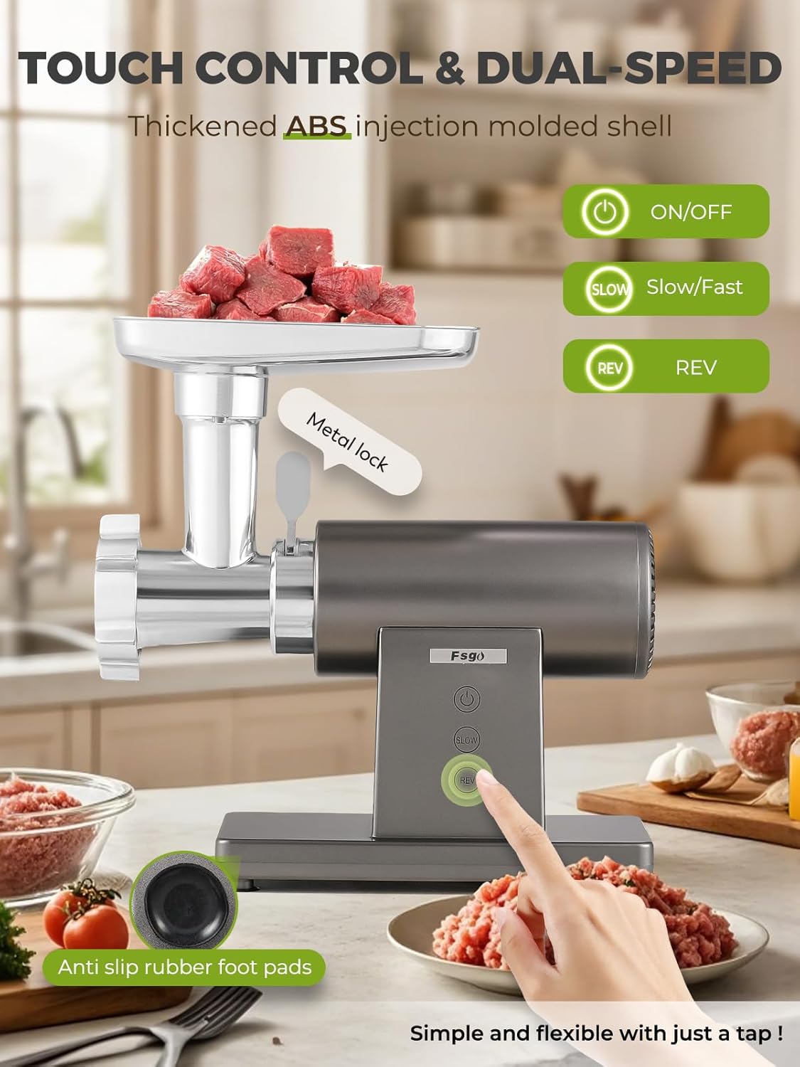Electric Meat Grinder 3200W Multifunctional Meat Grinders Chopper Machine with Cutting Blade 3 Grinding Plates 3 Sausage Stuffers Kubbe Kit Juicer Cheese Grater Veggie Shredder Slicer