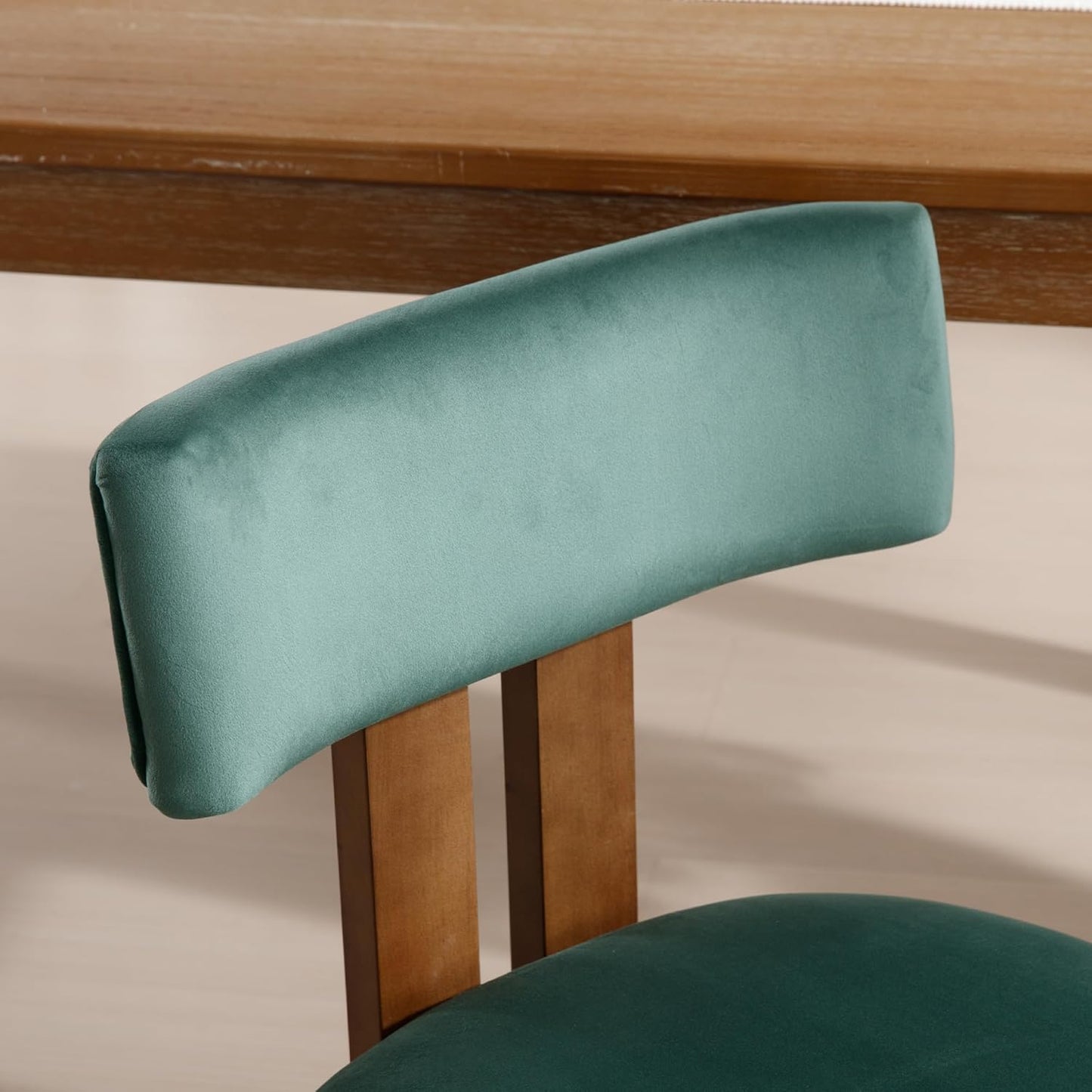 chairus Dining Chairs Set of 2 Velvet Diner Chairs Modern Wood Chairs for Kitchen and Dining Room, Green