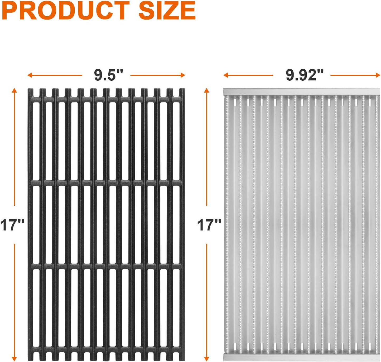 DELSbbq Grill Grates and Emitter Plates for Charbroil Commercial Infrared 4 Burner 463242715 463242716 463276016 466242715 466242716 466242815 466242816 463257520 463255020, G533-0009-W1 G533-2200-W1