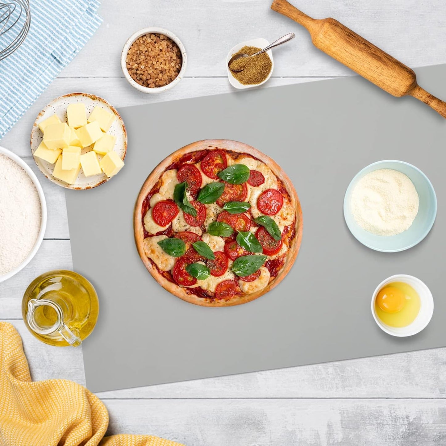 Silicone Mat Heat Resistant Mats for Countertop, Multipurpose Large Silicone Mats for Crafts Kitchen Workbench Size 48x24 inches Thick 2mm,Rolled Package,Grey