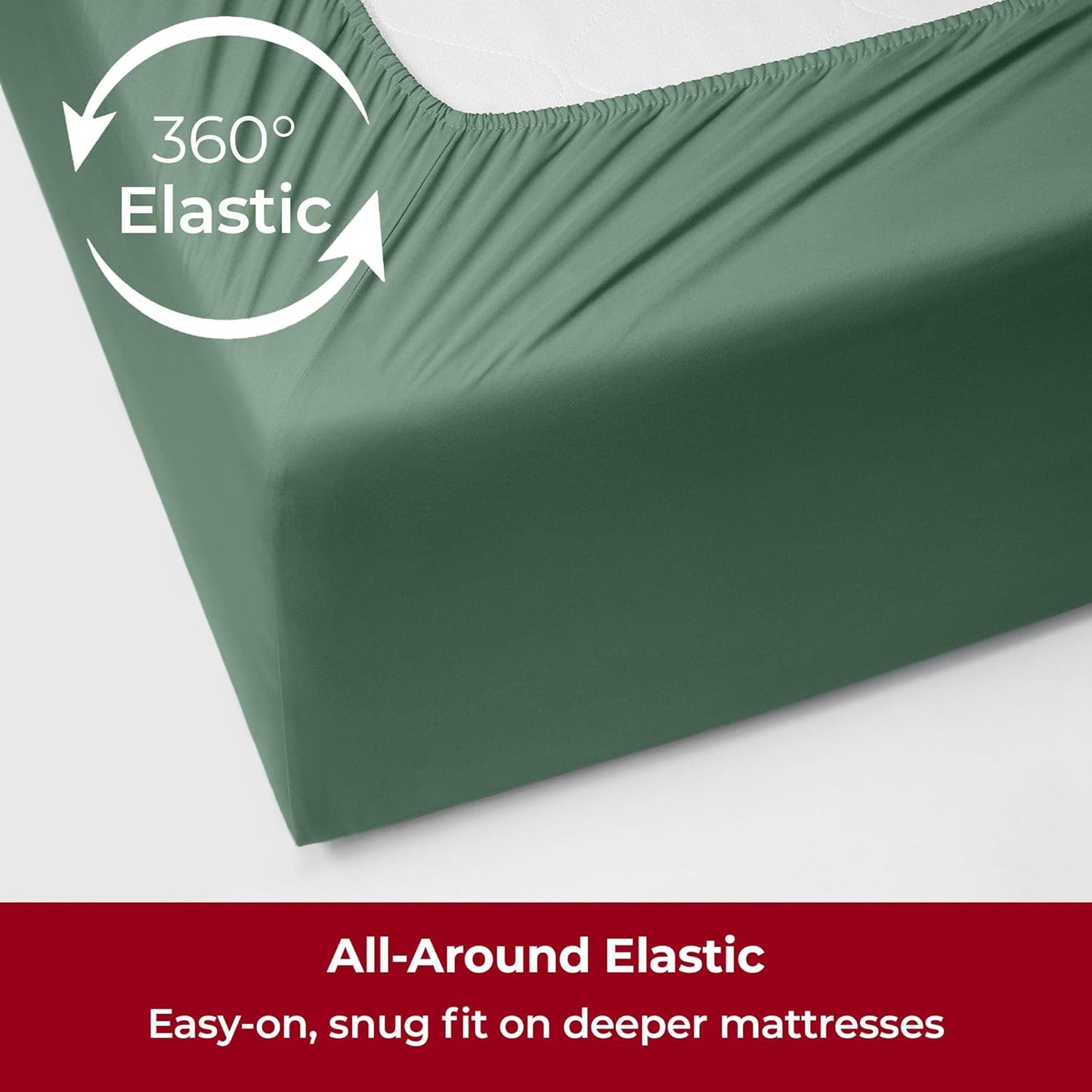 Mellanni Extra Deep California King Sheets - 4 PC Iconic Collection Bedding - Luxury, Ultra Soft, Cooling Bed Sheets - Wrinkle, Fade, Stain Resistant (Cal King, Emerald Green)