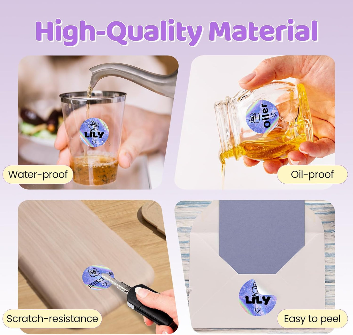 2 Inch Round Laser Rainbow Thermal Label, Waterproof and Self-Adhesive Thermal Printer Labels for Gift Wrapping, Custom Logo Design, Thanks Card, Name & Price Tag, 400 Labels/Roll