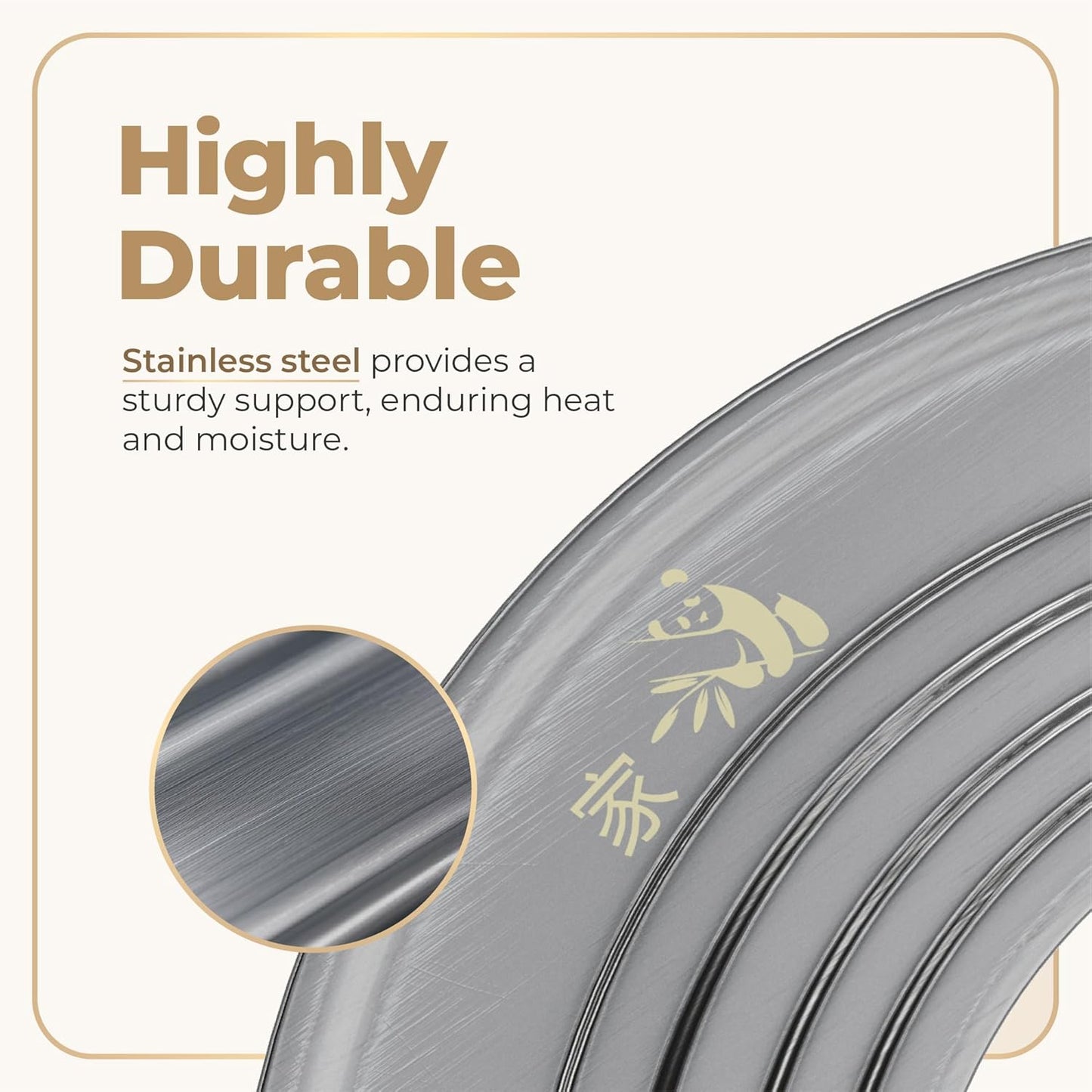 Prime Home Direct Stainless Steel Steamer Ring | Fits 7 to 12-Inch Bamboo Steamer Basket | Steaming Ring for Asian Chinese Wok, Food, Dumpling, Dim Sum, Steam Pot Accessories Metal Cooking Rim Adapter