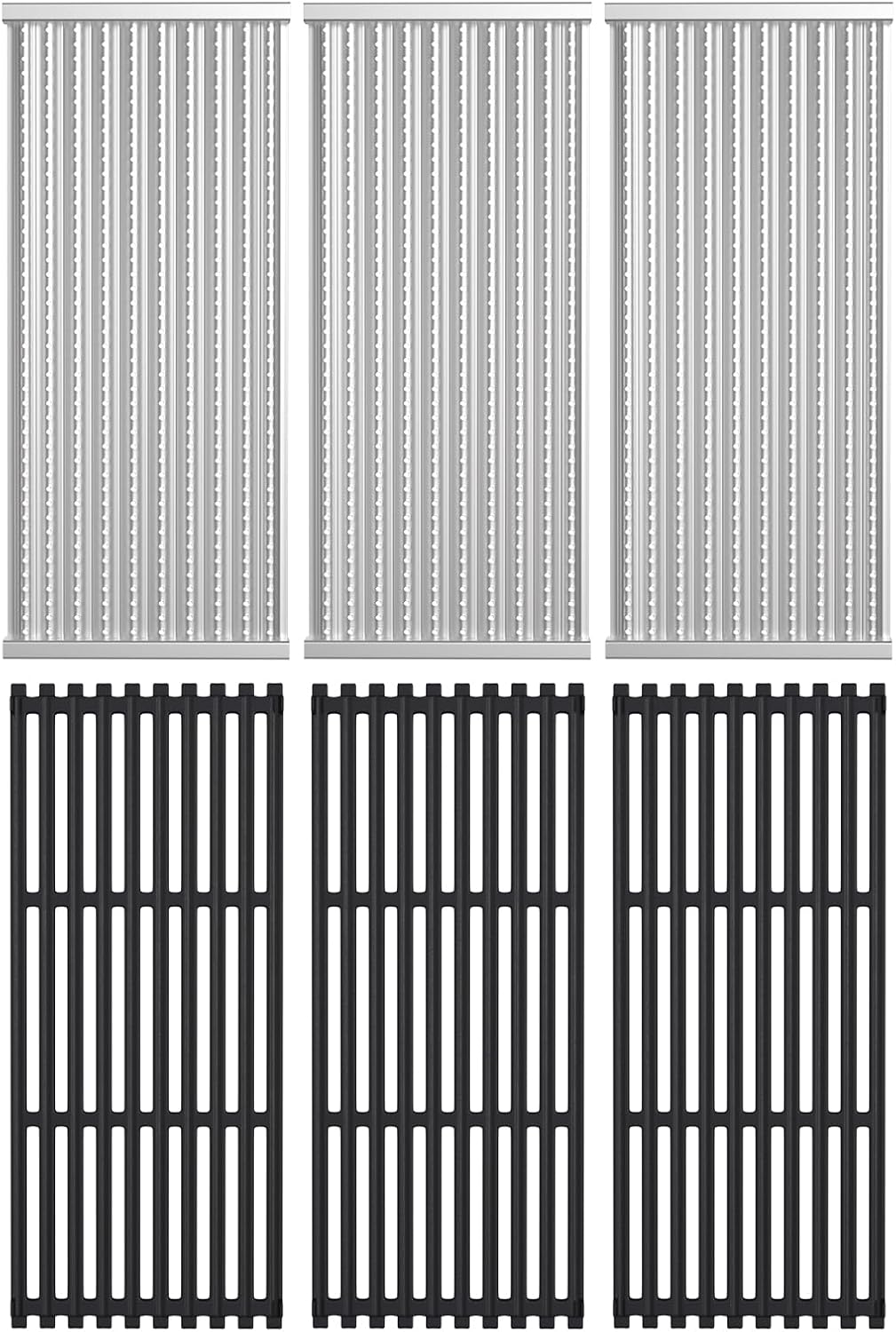 Cooking Grid Grates and Emitter Plates Replacement Parts for Charbroil TRU-Infrared Grills 3 4 Burner 463241314 433243911 463210011 463210312 G515-4700-W1, G515-4800-W1,Cast Iron