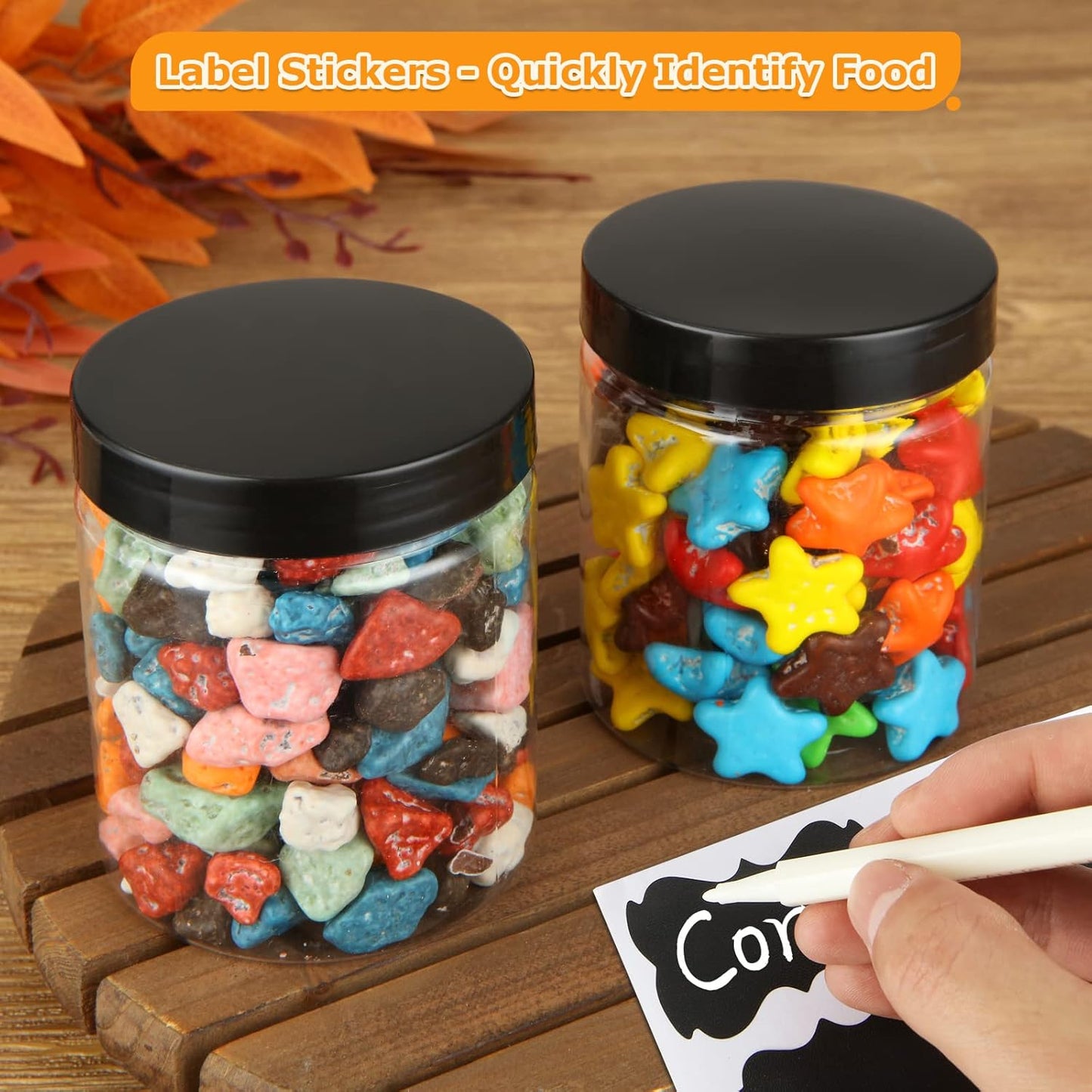 40PCS Plastic Jars With Lids 8oz Empty Clear Small Containers for Storing Dry Food, Makeup, Slime, Honey, Jam - Storage Jars