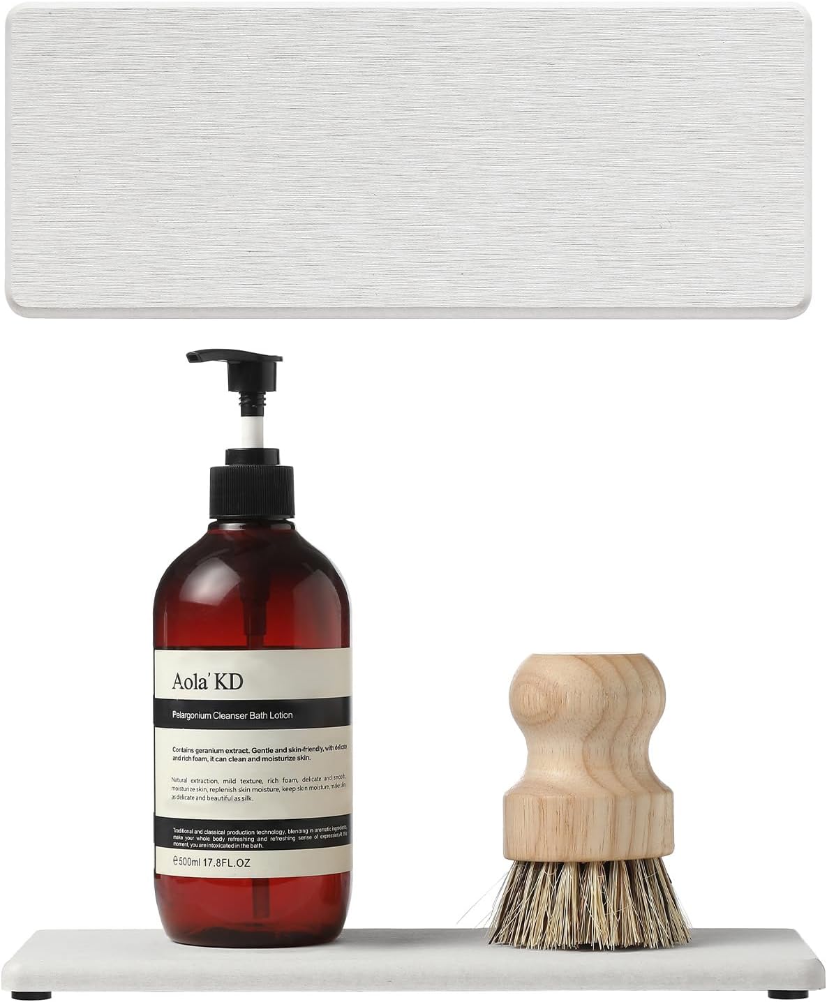 2PCS Bathroom Sink Vanity Trays, Water Absorbing Diatomite Stone Quick Drying Mat for Kitchen Counter,Faucet Splash Guard Dish Rack Soap Dispenser Sponge Holder Caddy Organizer,Beige, 9"x3.5"