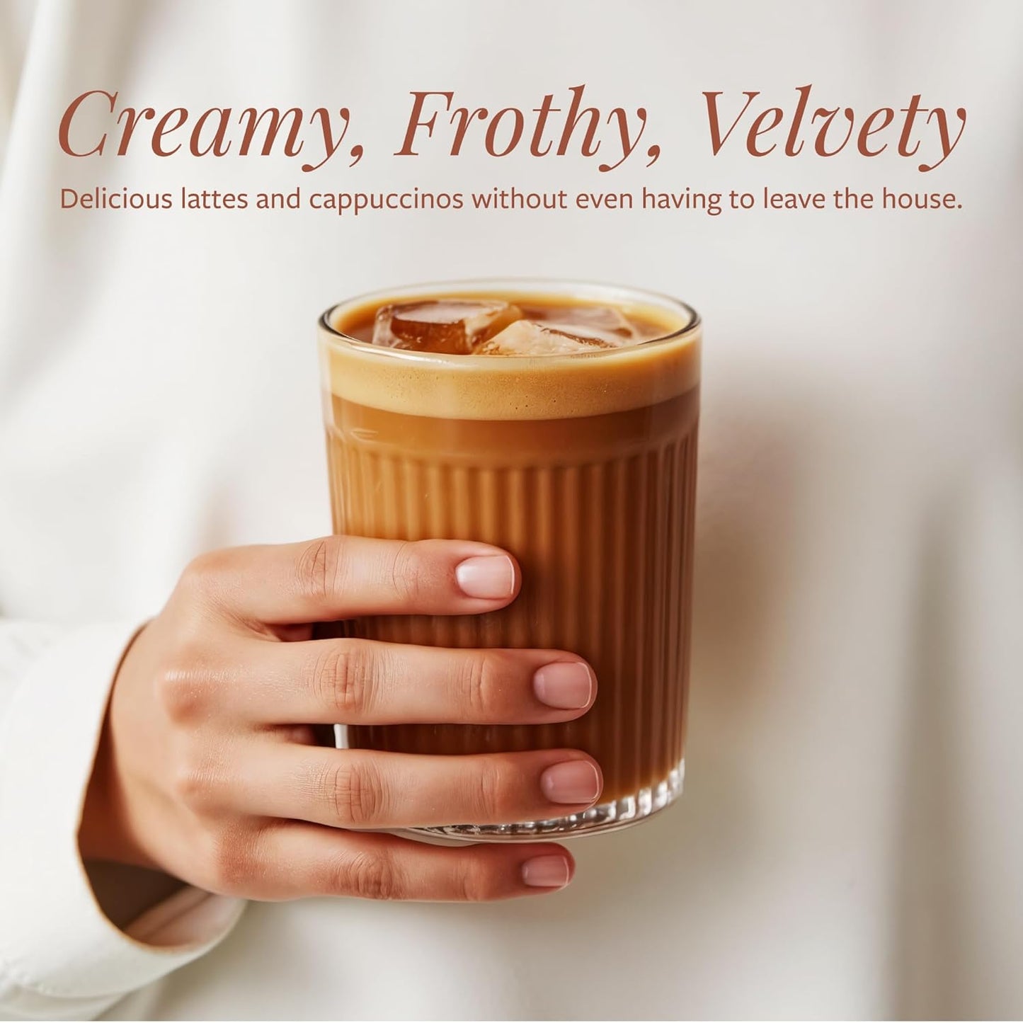 Premium Frother, High-Powered Handheld Whisker, Stainless Steel Mini-Blender for Homemade Lattes & Cappuccinos, Battery Operated Premium Frother, One Piece