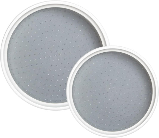 2Pack Non Skid Lazy Susan Turntable,Single Round Rotating Kitchen Spice Organizer for cabinets,Pantry, Bathroom, Refrigerator (10Inch+12Inch)