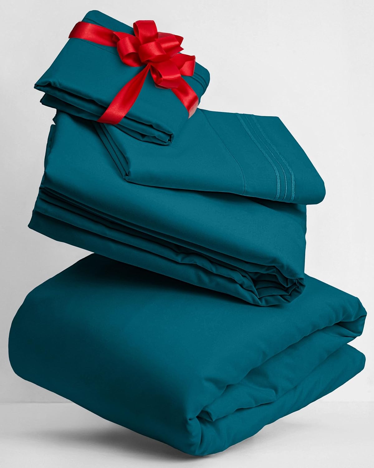 Mellanni Twin XL Sheets Set - 3 PC Iconic Collection Bedding - Hotel Luxury, Extra Soft, Cooling Bed Sheets - Wrinkle, Fade, Stain Resistant (Twin Extra Long, Teal)