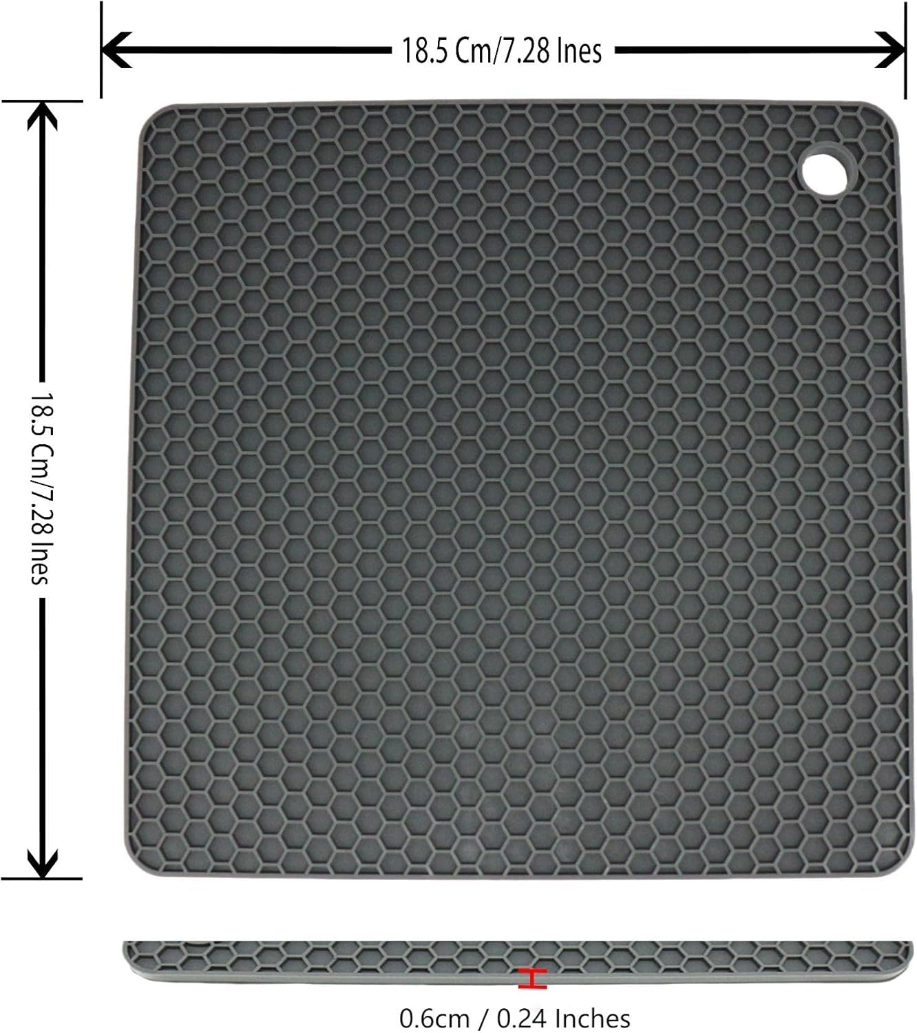 Silicone Trivets for Hot Dishes, Trivet Hot Pads for Kitchen, Trivets for Hot Pots and Pans, Multi Use Silicone Pot Holders Trivet Mat, Heat Resistant Mats for Countertop Set 4 Light Gray