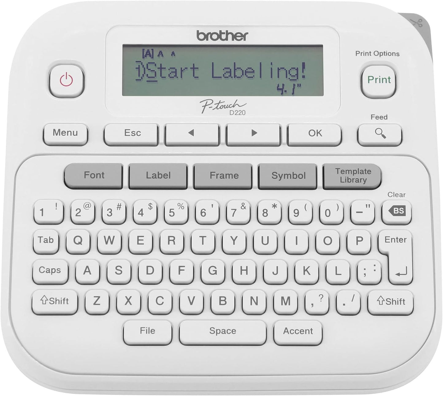 Brother P-Touch PTD220 Home/Office Everyday Label Maker | Prints TZe Label Tapes up to ~1/2 inch White