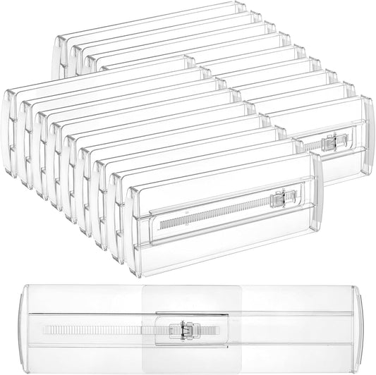 Vtopmart 18 Pack Drawer Dividers for Clothes, 4" High 10.2"-16.6" Adjustable Expandable Dresser Drawer Organizer, Clear Plastic Separators for Dresser, Baby Clothing, Underwear, Cosmetic, Toiletries