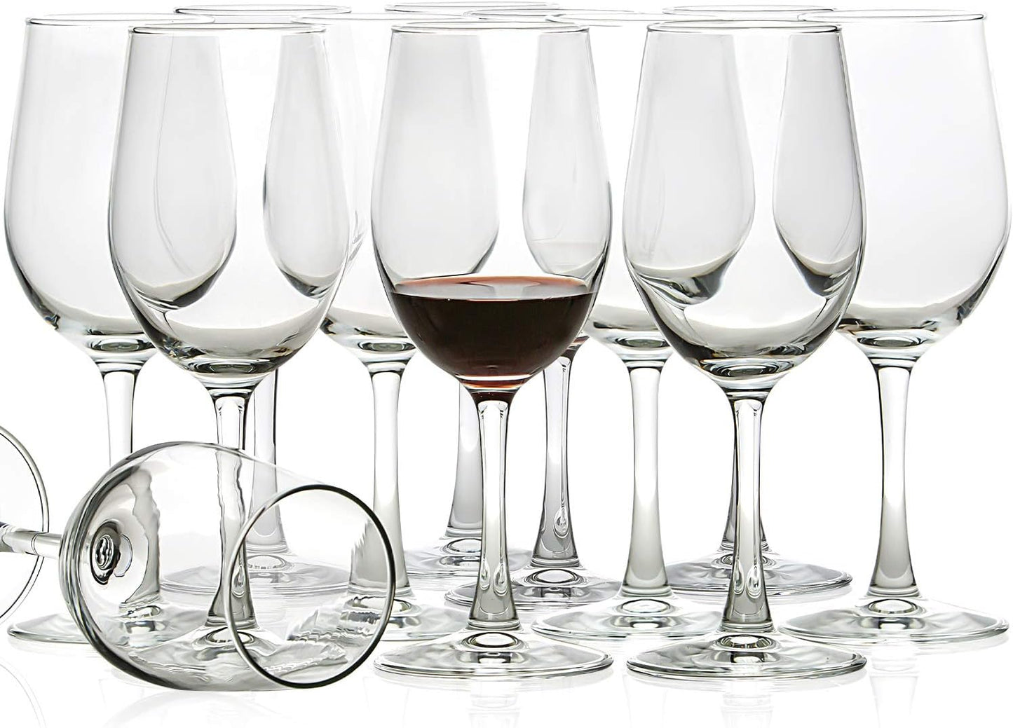 UMI UMIZILI 12 Ounce - Set of 12, Classic Durable Red/White Wine Glasses For Party