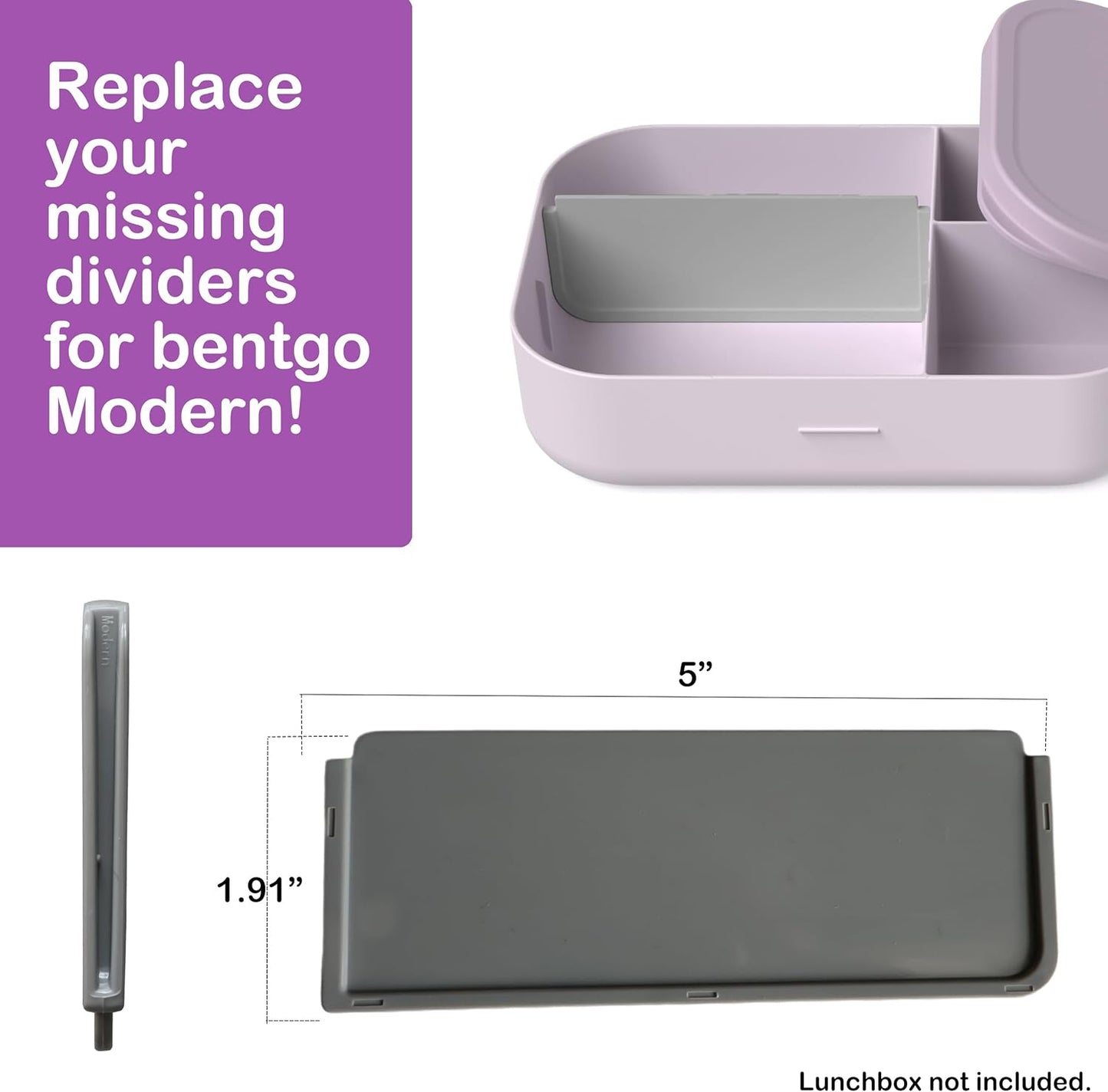 3Pcs Replacement Insert for Bento Box - Compatible with Bentgo Fresh & Modern & Pop Models - Lunch Box Divider Made from Food-safe Materials