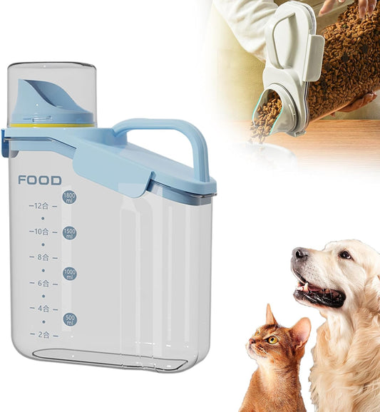 Clear Airtight Food Storage Containers, Transparent Cereal Dry Food Storage with Pouring Spout, for Flour, Sugar and Cereal (68oz Blue)