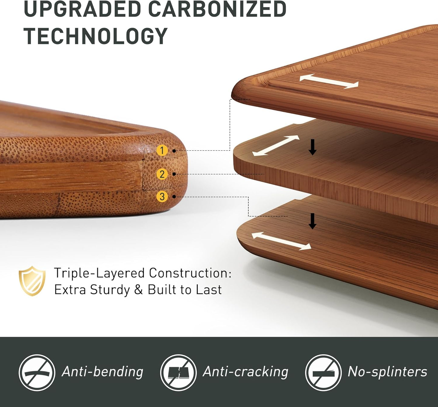 Bamboo Cutting Board for Kitchen Non Toxic Durable Wooden Cutting Boards with Deep Juice Grooves, Ideal Charcuterie Chopping Large for Meat Vegetables Fruits Cheese BBQ Ideal Kitchen Cool Unique Gifts